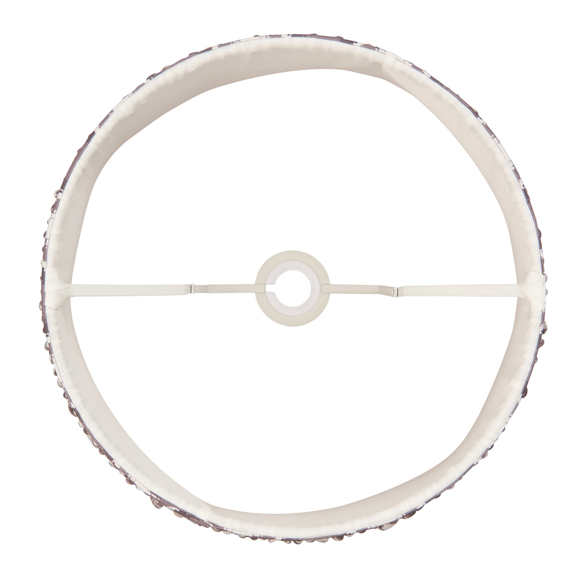 Endon Ikat Single Light Shade 35cm - Pearl Grey Fabric