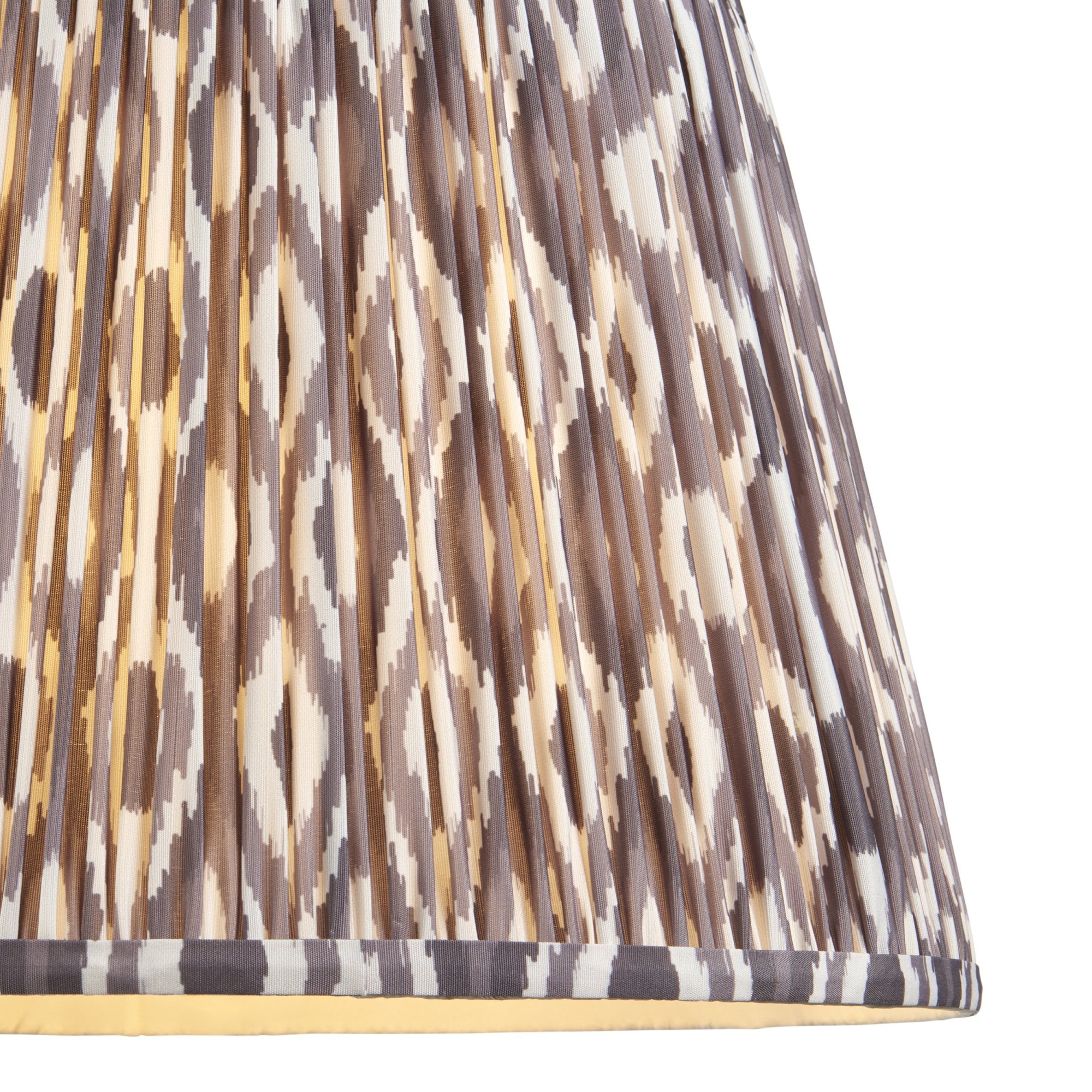 Endon Ikat Single Light Shade 40cm - Pearl Grey Fabric