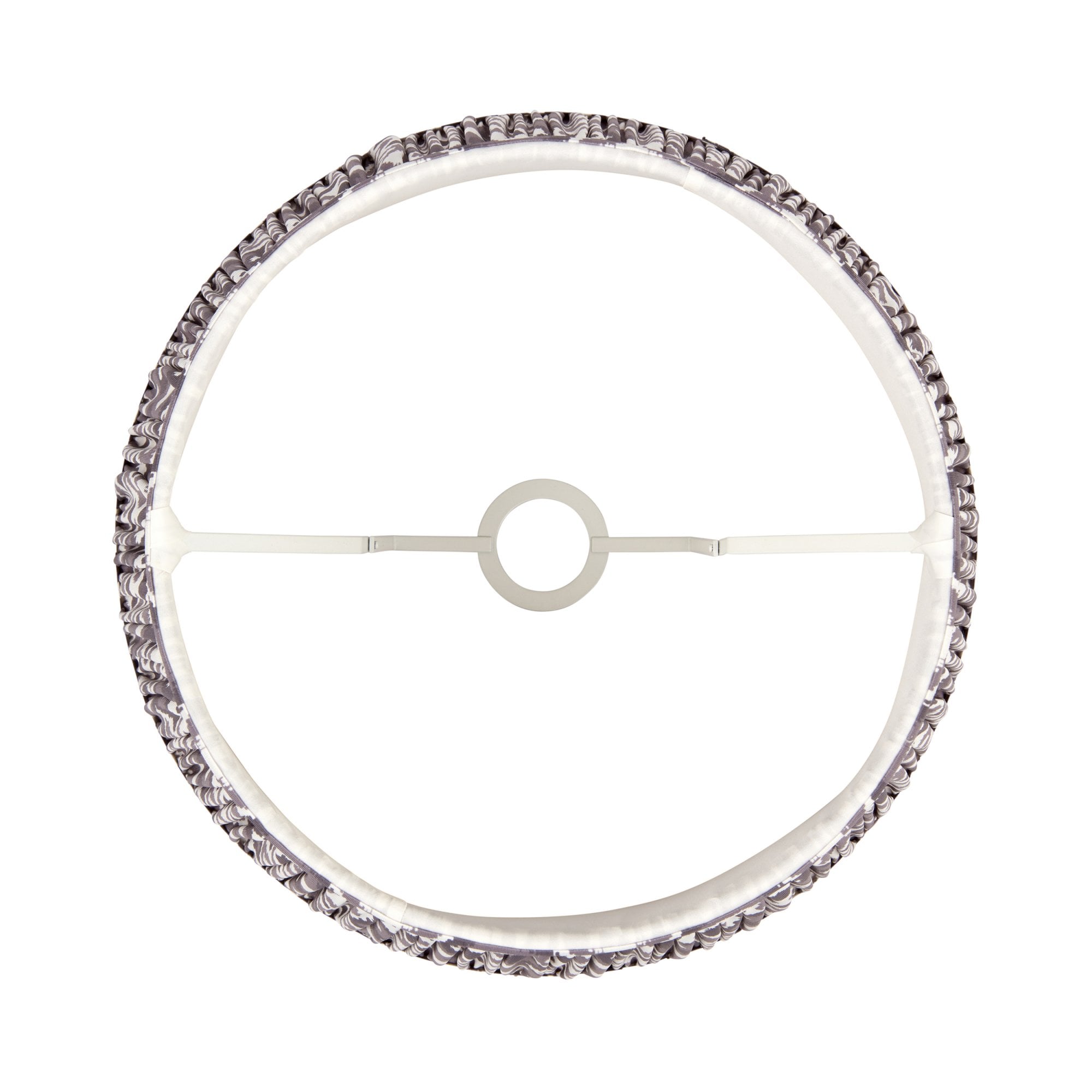 Endon Ikat Single Light Shade 40cm - Pearl Grey Fabric