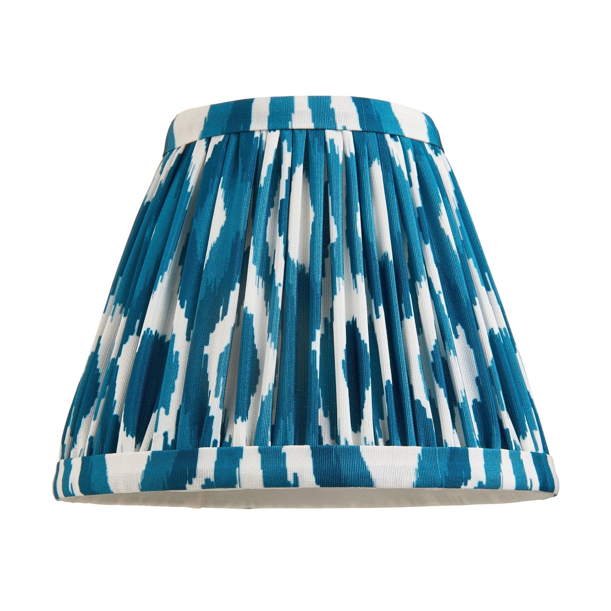 Endon Ikat Single Light Shade 16cm - Marlin Blue Fabric