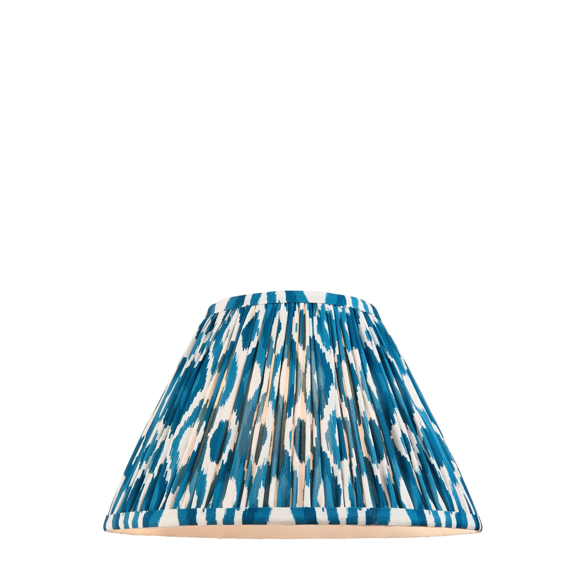 Endon Ikat Single Light Shade 30cm - Marlin Blue Fabric