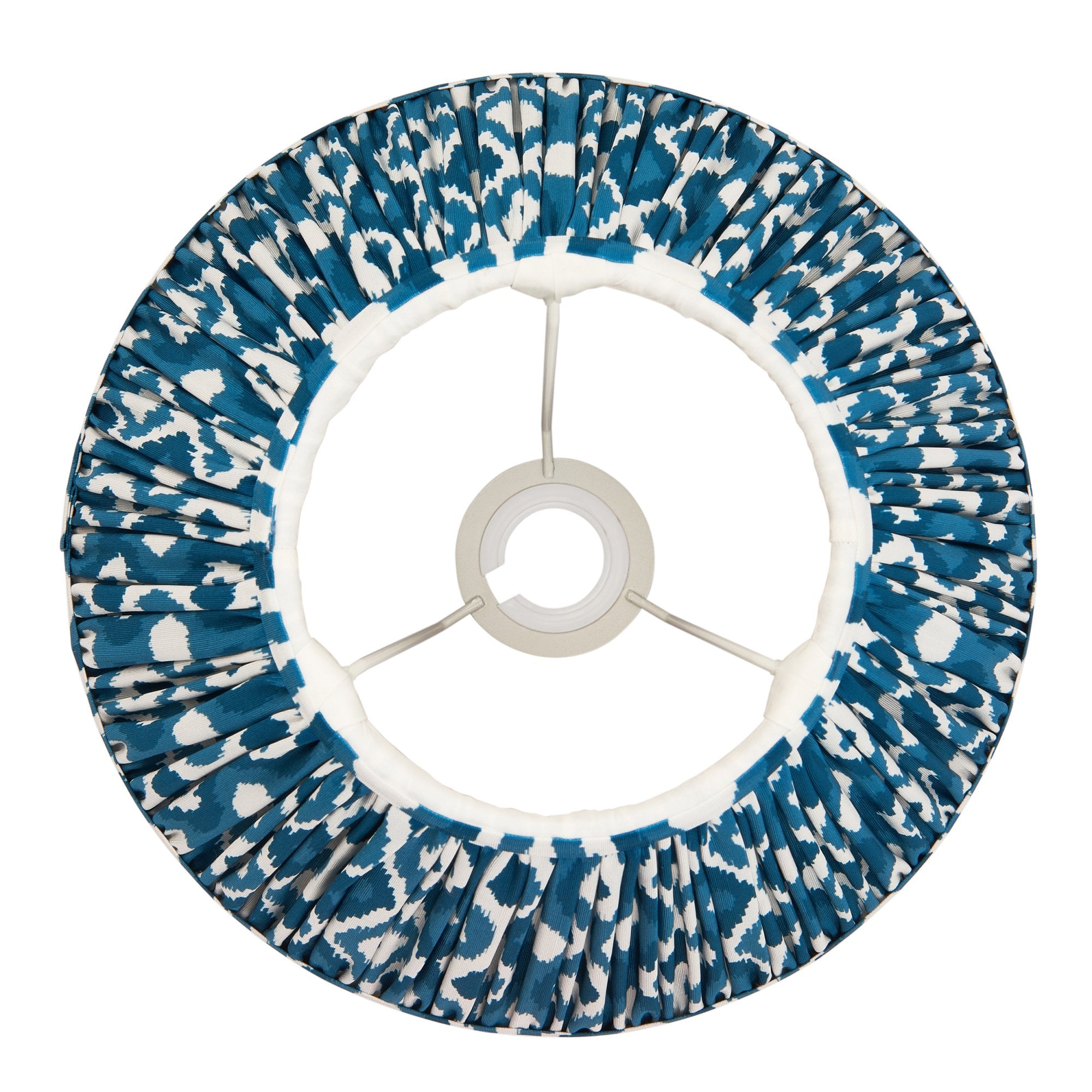 Endon Ikat Single Light Shade 30cm - Marlin Blue Fabric