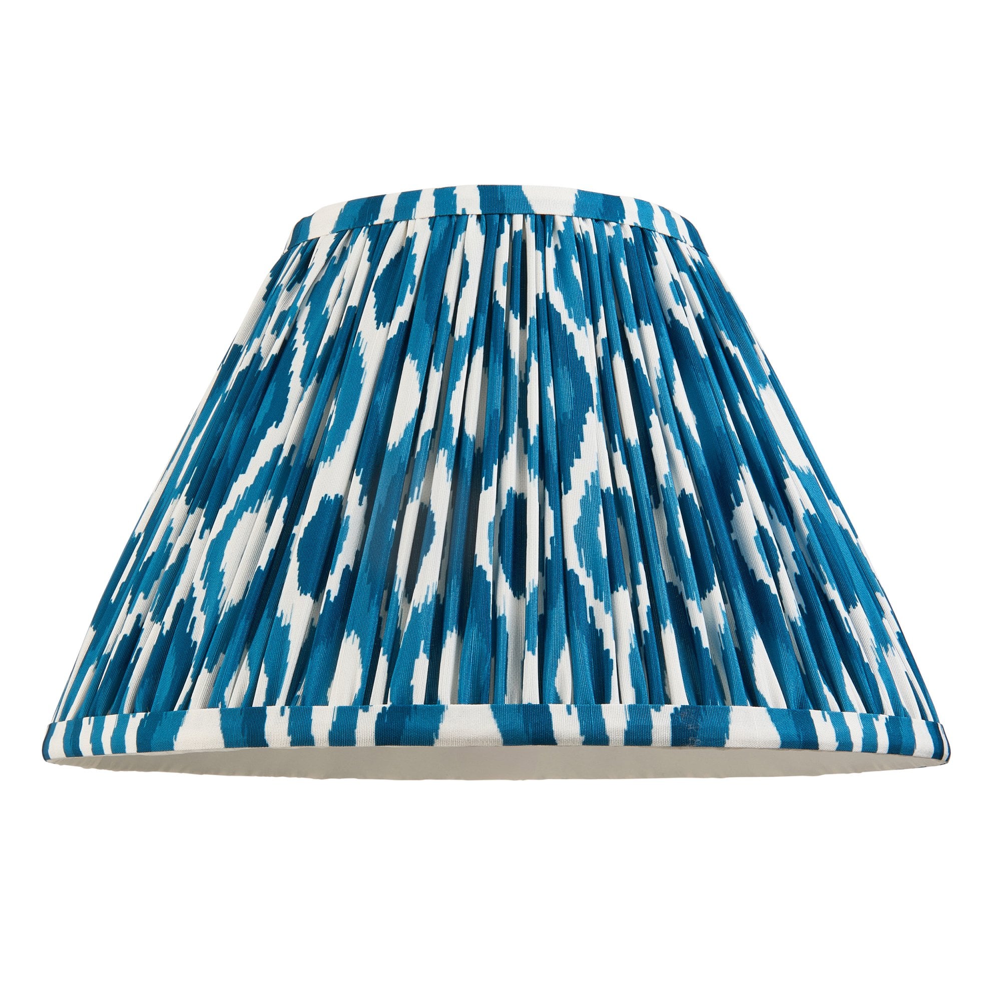 Endon Ikat Single Light Shade 30cm - Marlin Blue Fabric