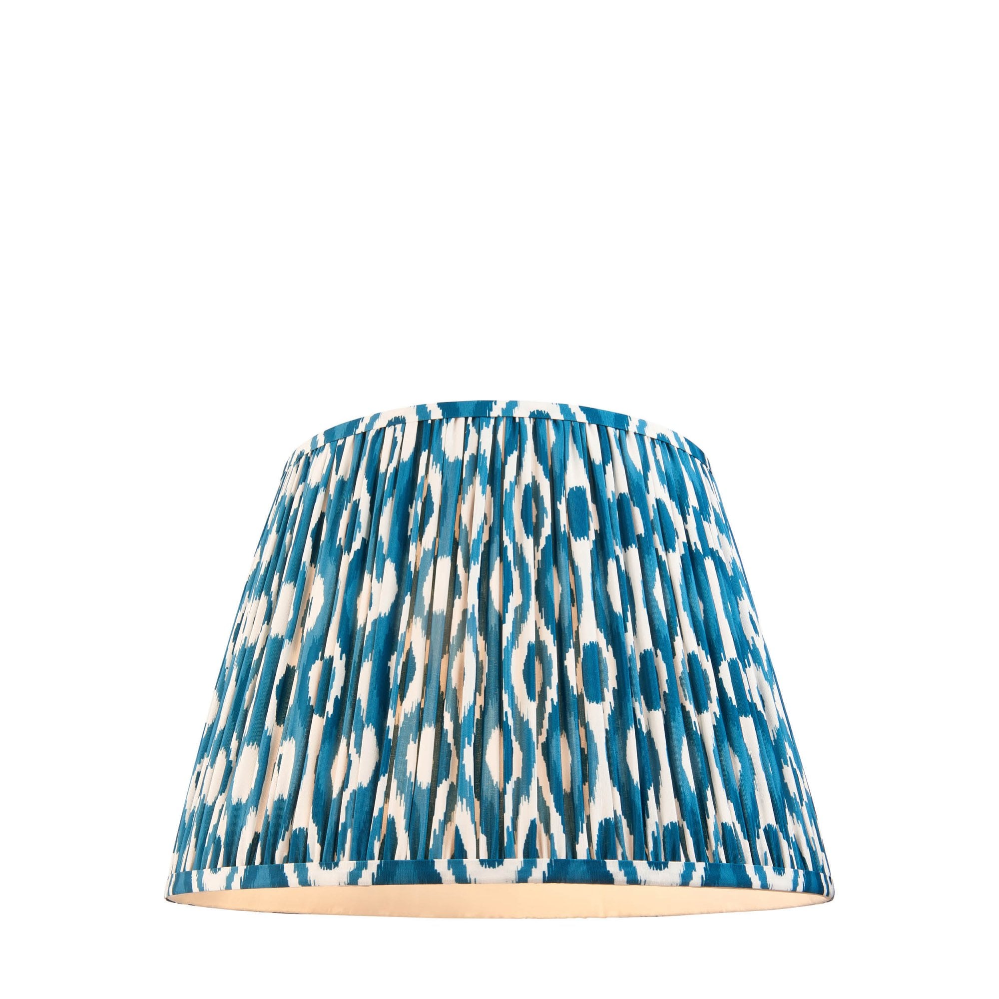 Endon Ikat Single Light Shade 40cm - Marlin Blue Fabric