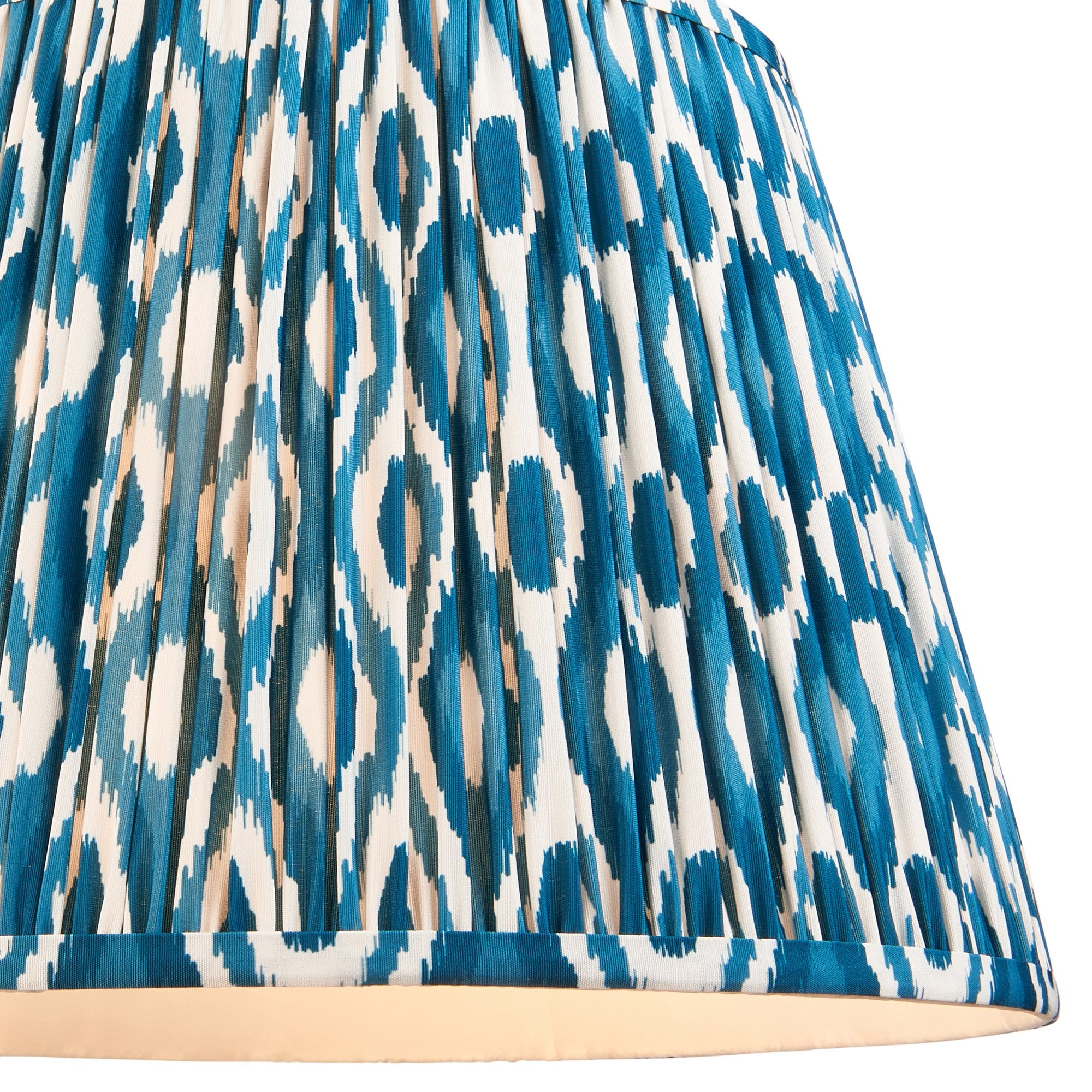 Endon Ikat Single Light Shade 40cm - Marlin Blue Fabric