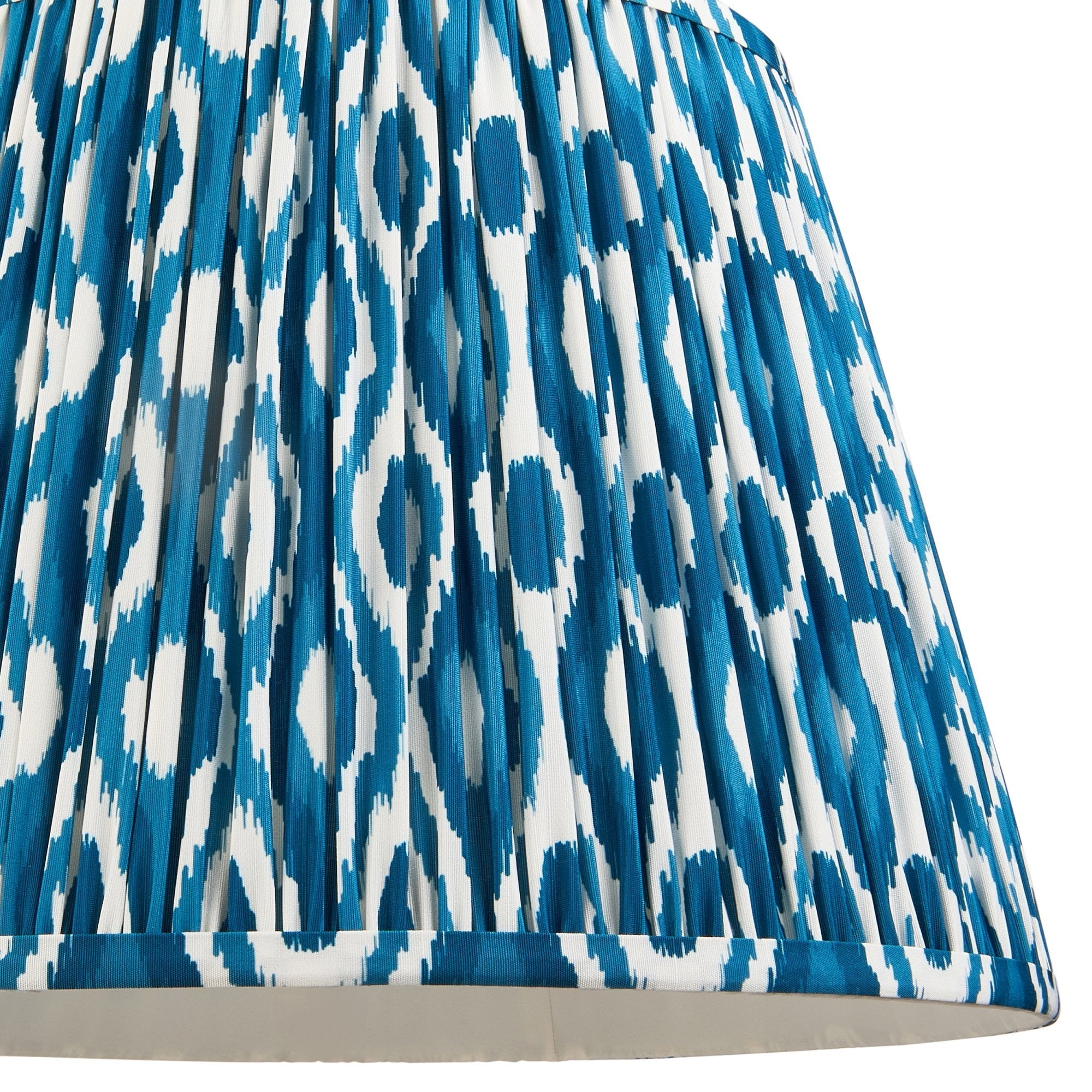 Endon Ikat Single Light Shade 40cm - Marlin Blue Fabric