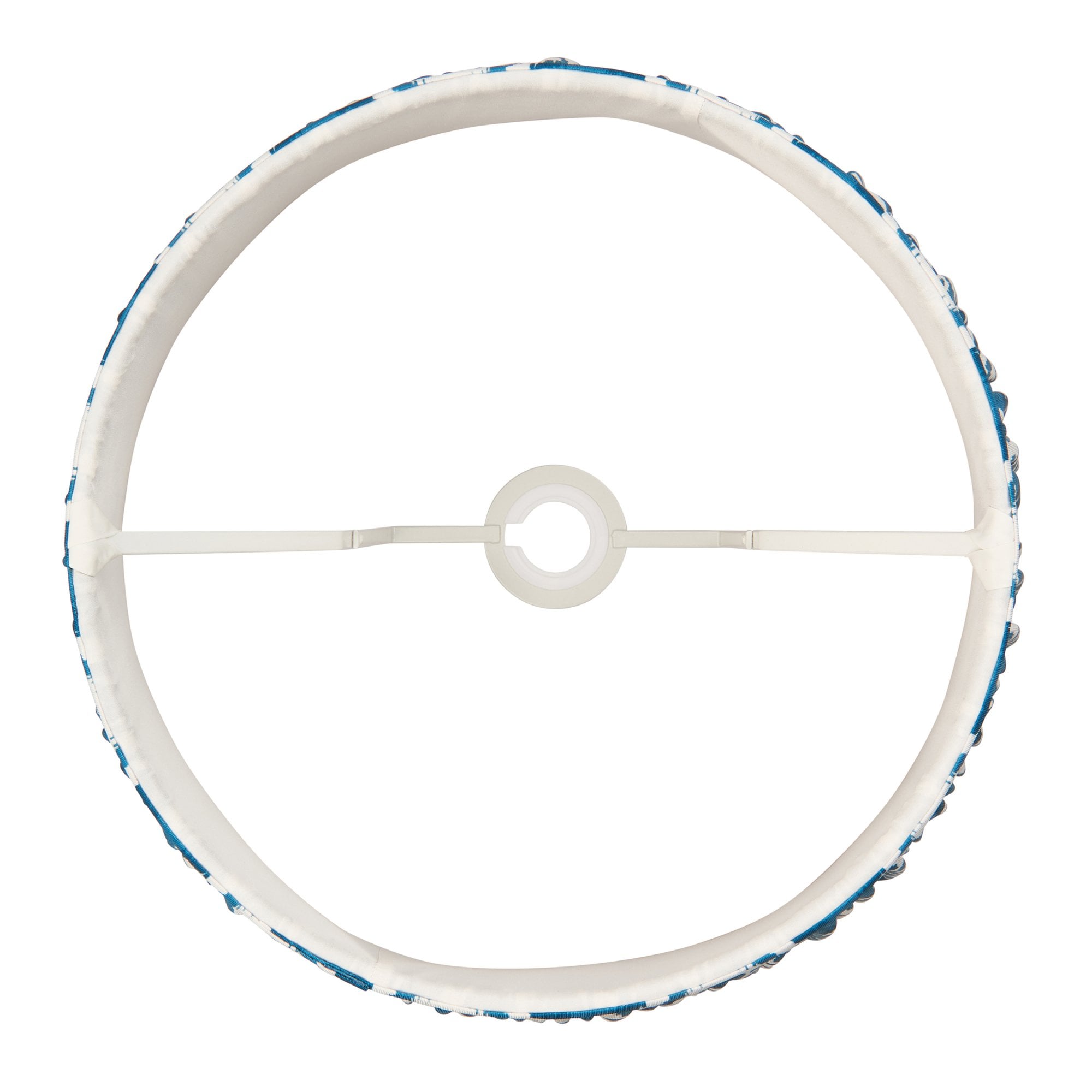 Endon Ikat Single Light Shade 40cm - Marlin Blue Fabric