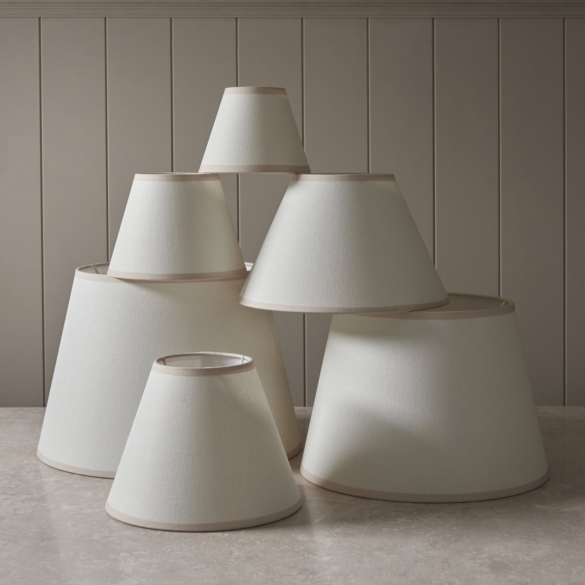 Endon Ivy Single Light Shade 30cm - Vintage White & Almond White Fabric