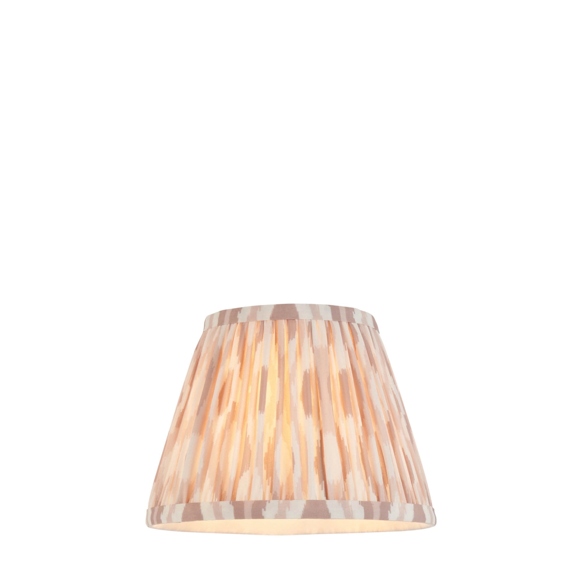 Endon Ikat Single Light Shade 20cm - Neutral Print Fabric