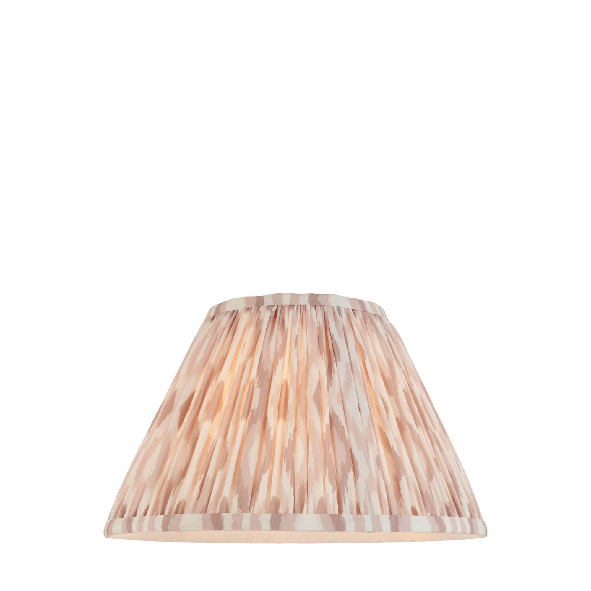Endon Ikat Single Light Shade 30cm - Neutral Print Fabric