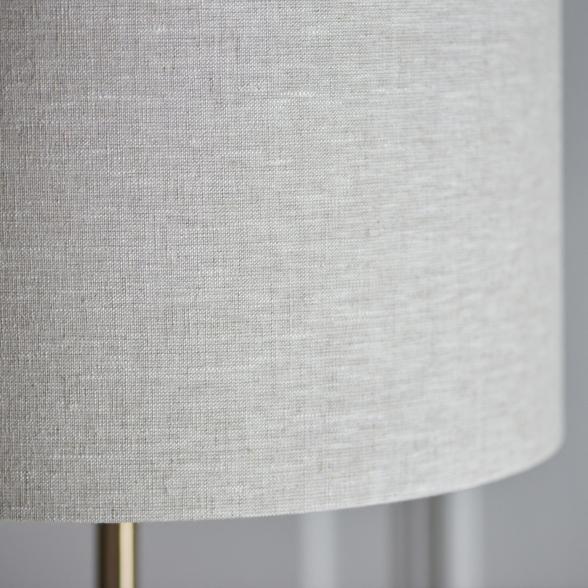 Endon Highclere Single Light Floor - Vintage Brass & Natural Linen