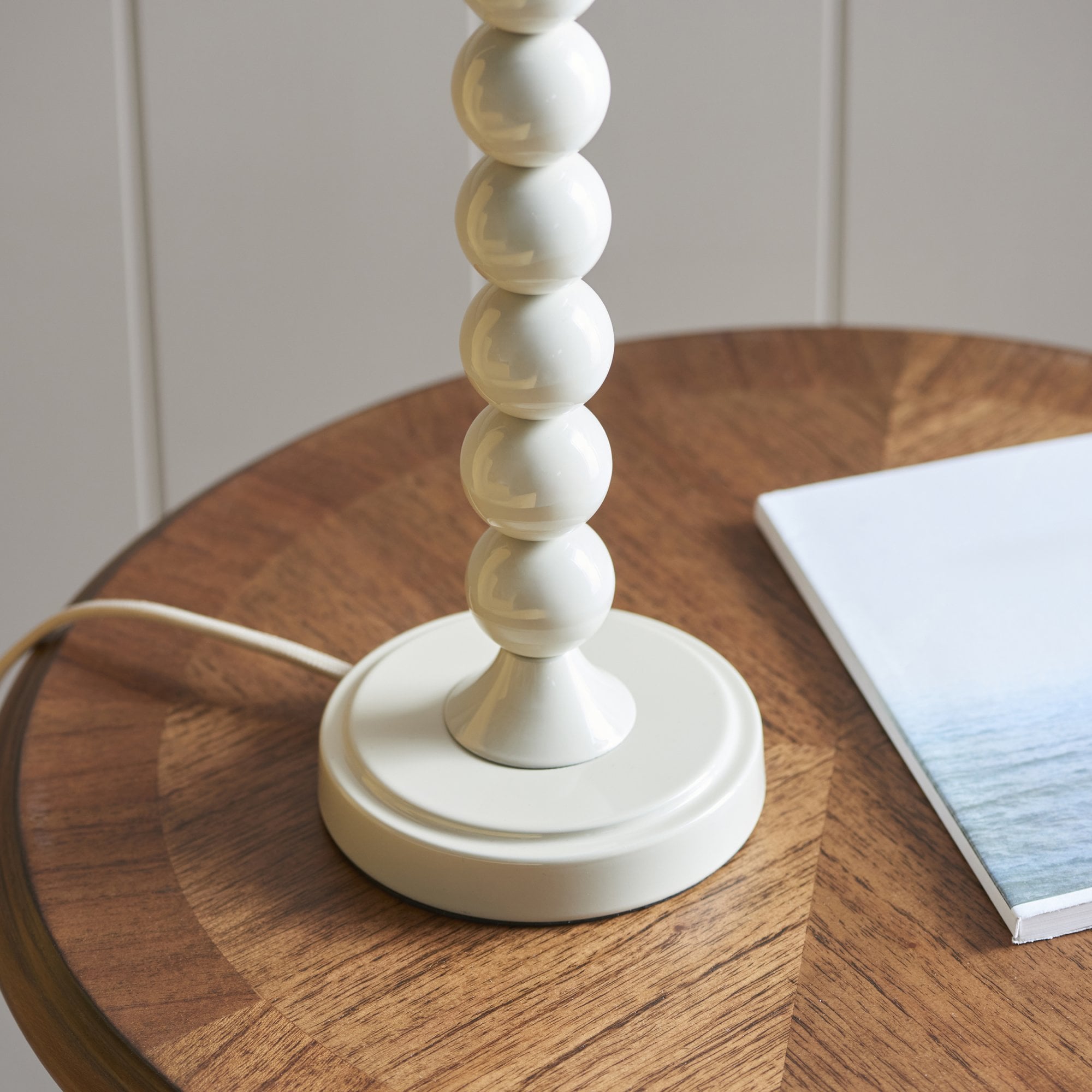 Endon Higgledy Single Light Table Lamp - Gloss Almond White Paint