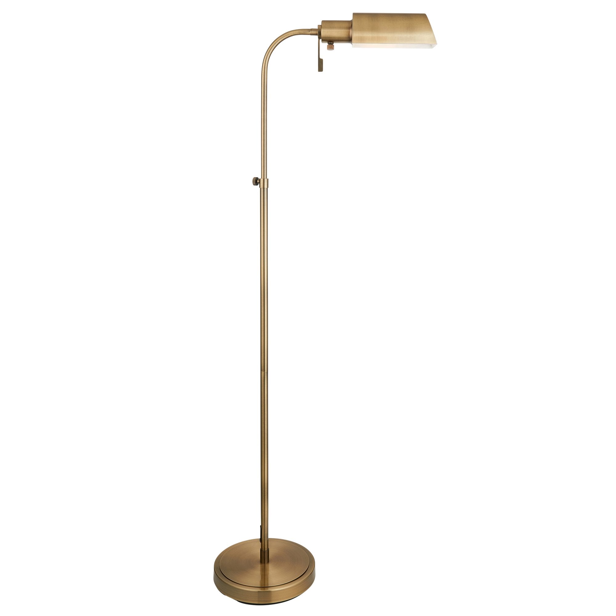 Endon Pharmacy Single Light Floor - Antique Brass Plate