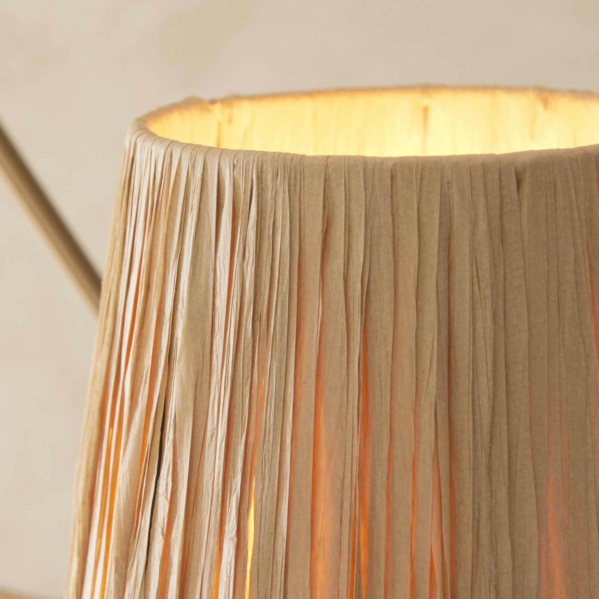 Endon Wriggle 3 Light Pendant - Brushed Aged Brass Plate & Natural Raffia
