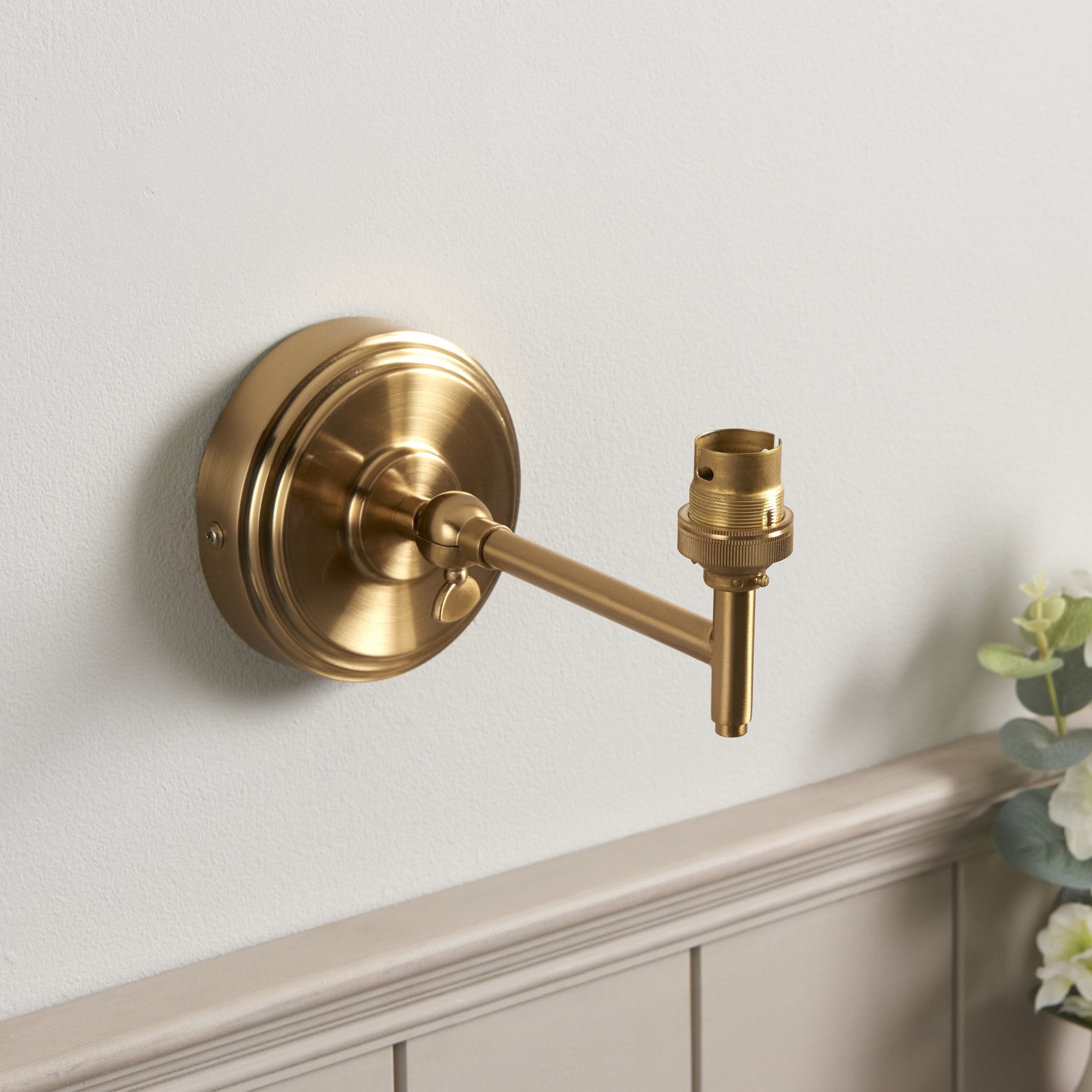 Endon Step Fold Single Light Wall - Brushed Aged Brass Plate