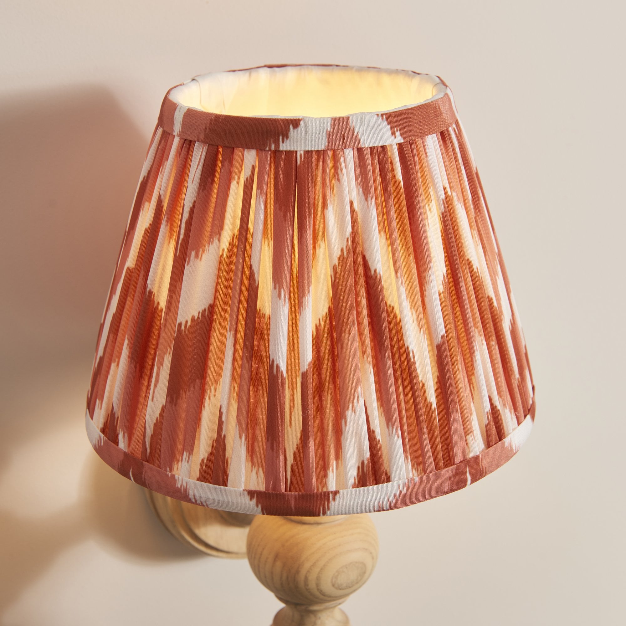 Endon Bibury Wall Light & Zigzag 20cm Apricot Orange Shade