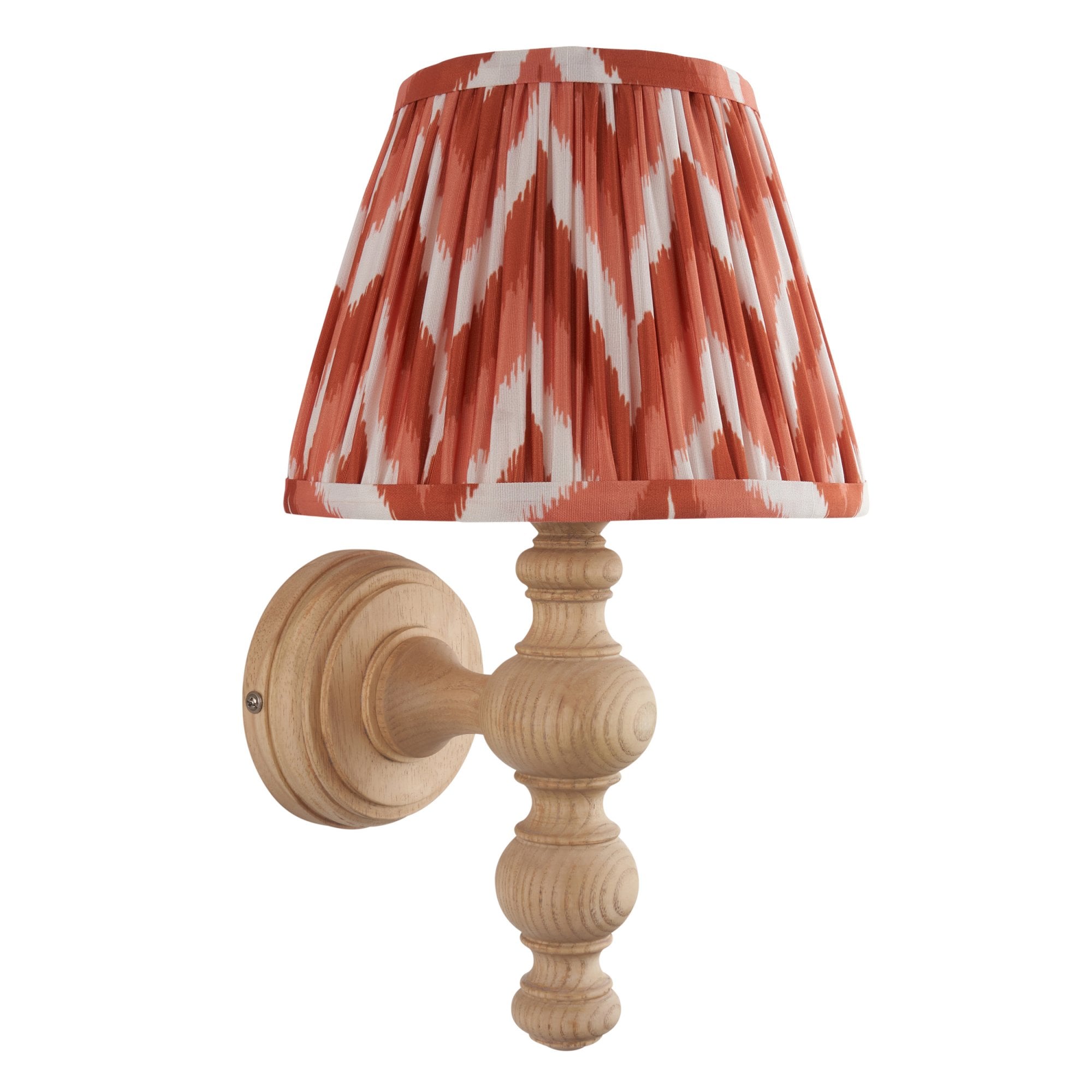 Endon Bibury Wall Light & Zigzag 20cm Apricot Orange Shade