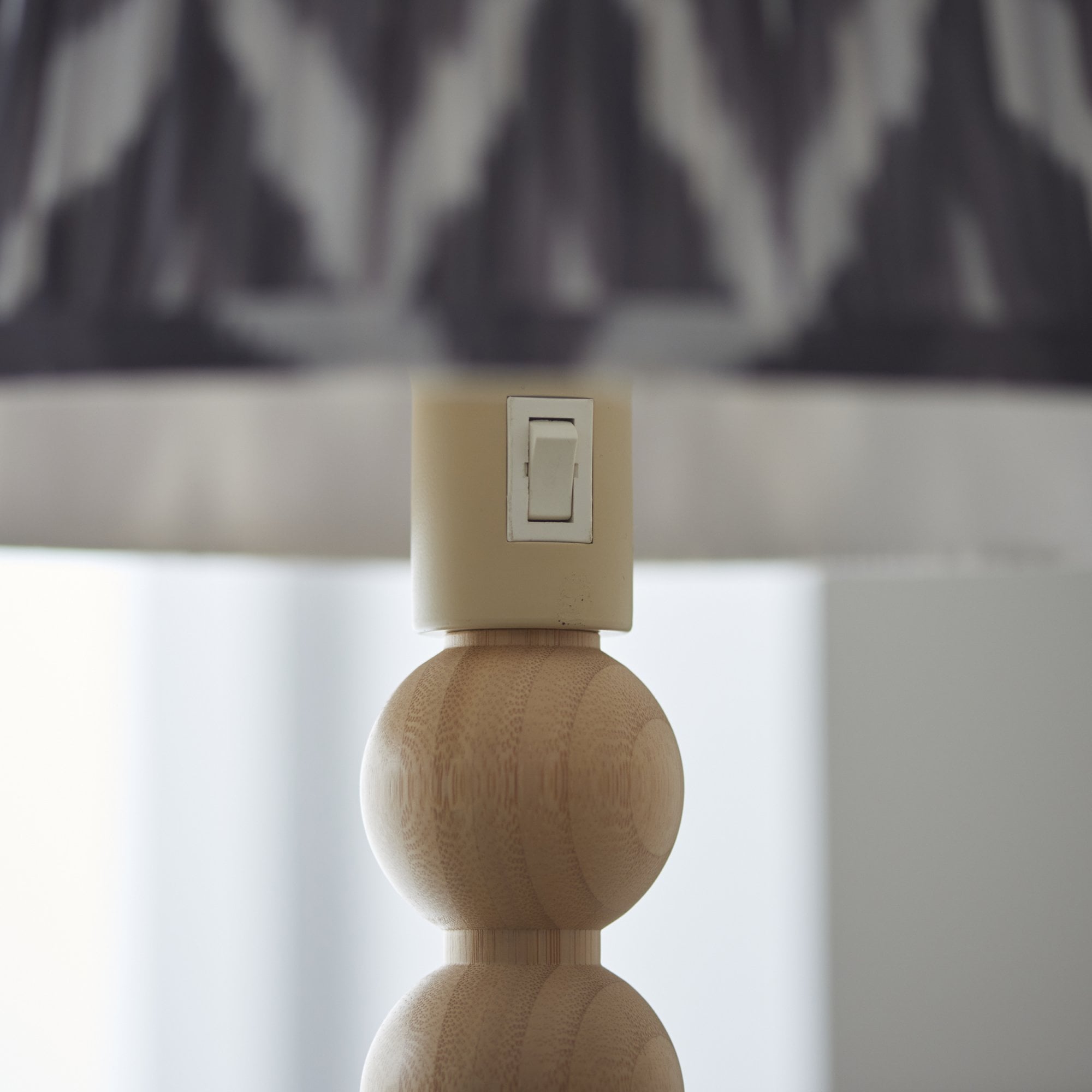 Endon Cane Floor Lamp & Zigzag 40cm Pearl Grey Shade