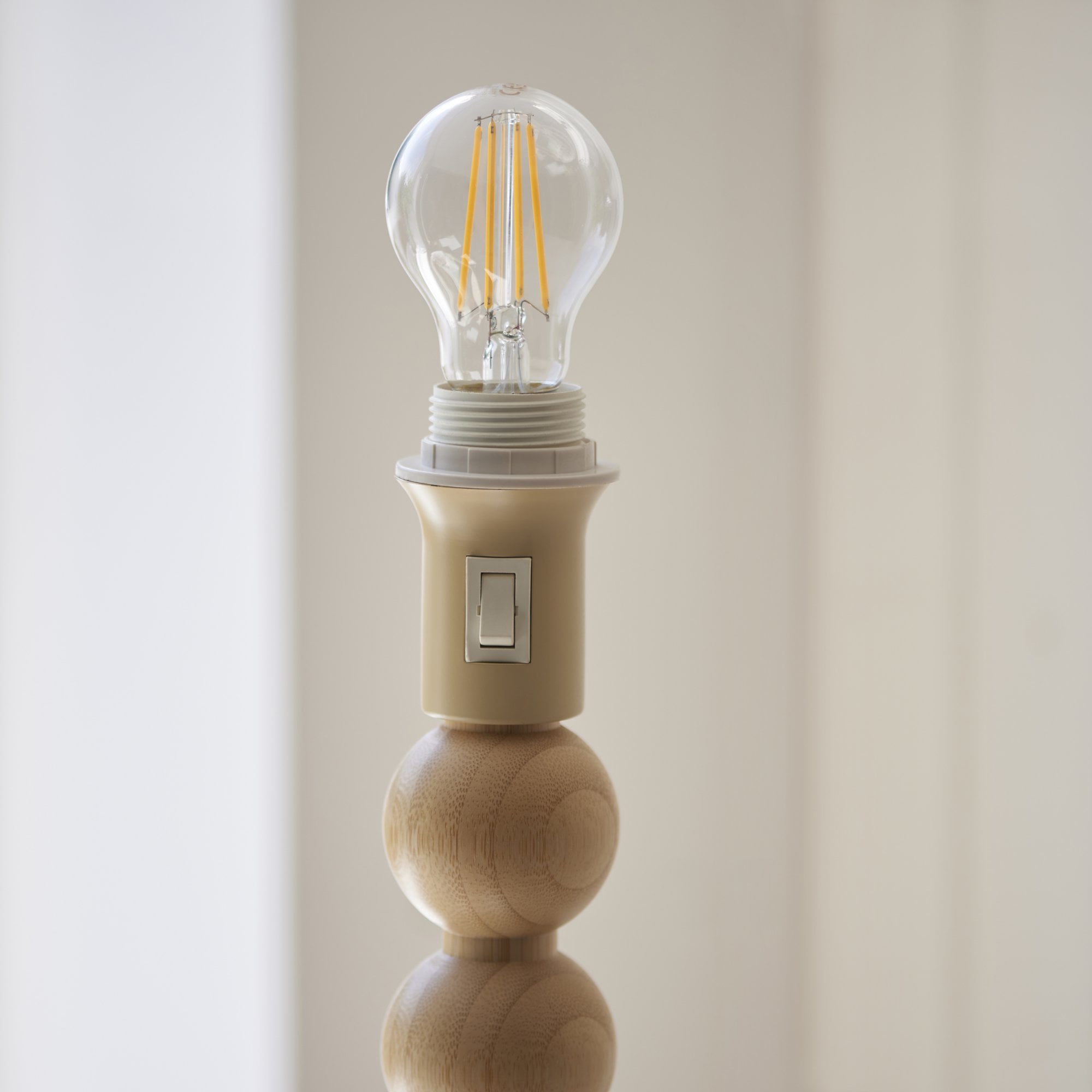 Endon Cane Floor Lamp & Zigzag 40cm Pearl Grey Shade