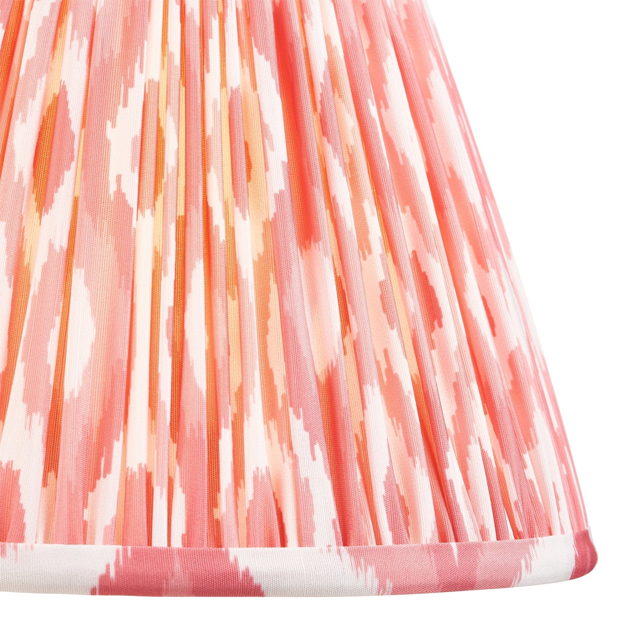 Endon Higgledy Gloss Cotswold Green Table Lamp & Ikat 25cm Coral Pink Shade