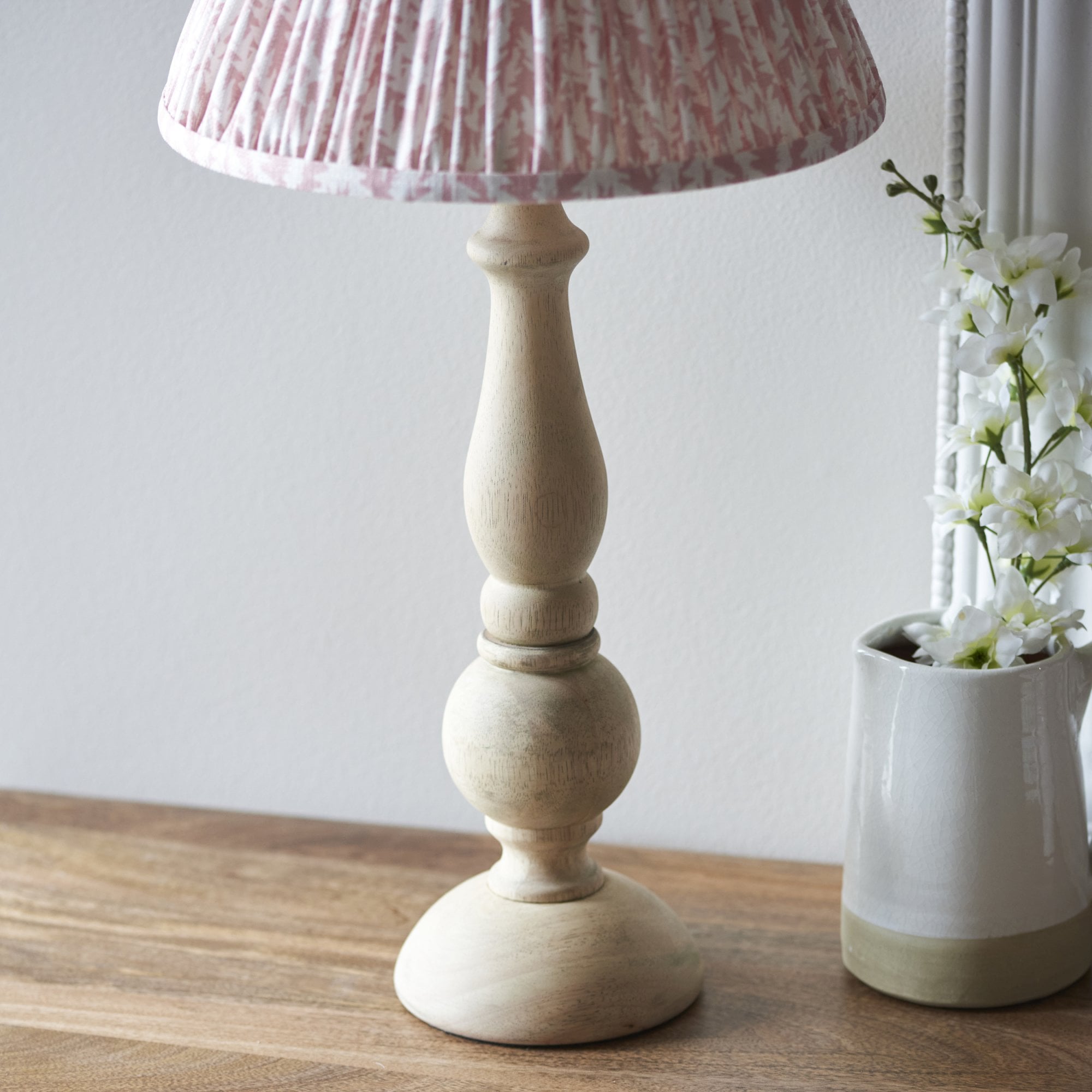 Endon Hidcote Table Lamp & Leaf 30cm Peachy Keen Shade