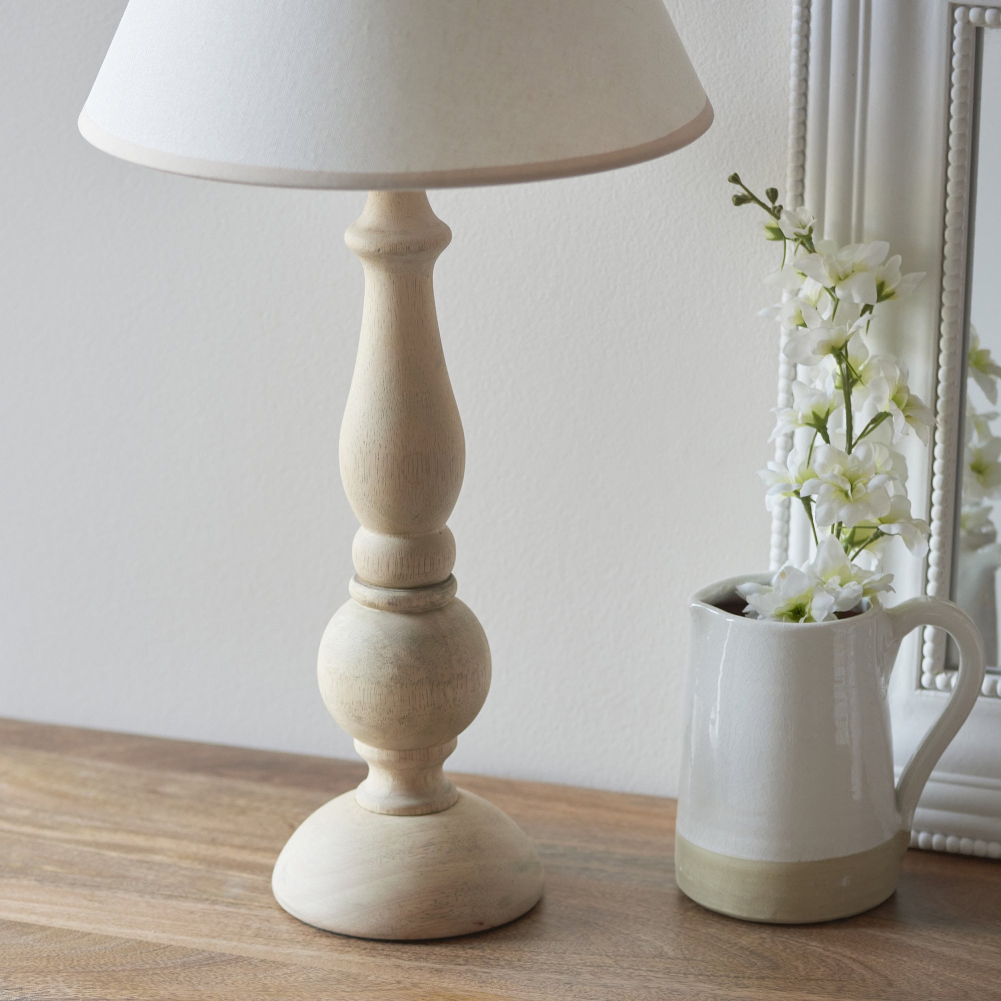 Endon Hidcote Table Lamp & Ivy 30cm Vintage White Shade