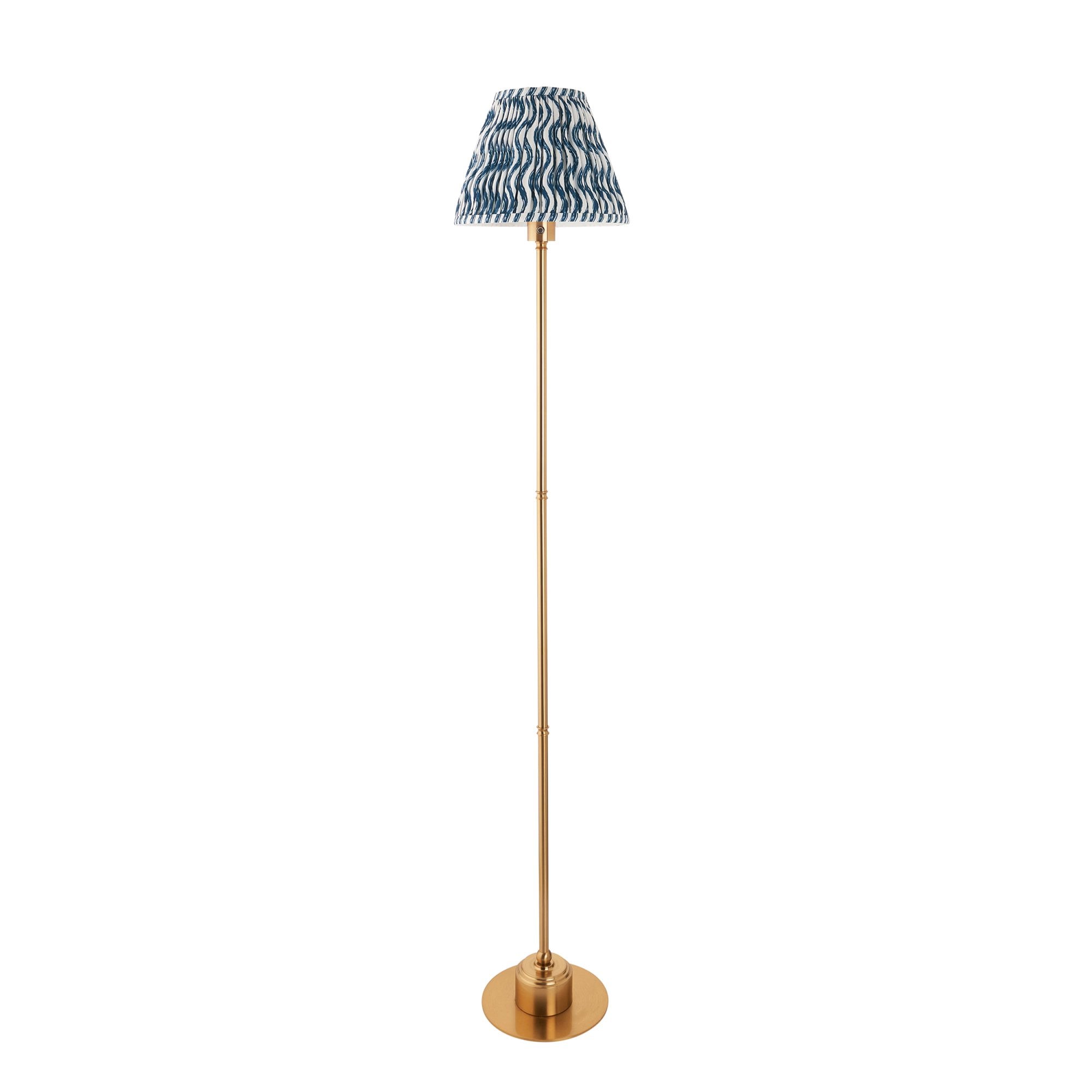 Endon Burley Rechargeable Floor Lamp & Ripple 25cm Marlin Blue Shade