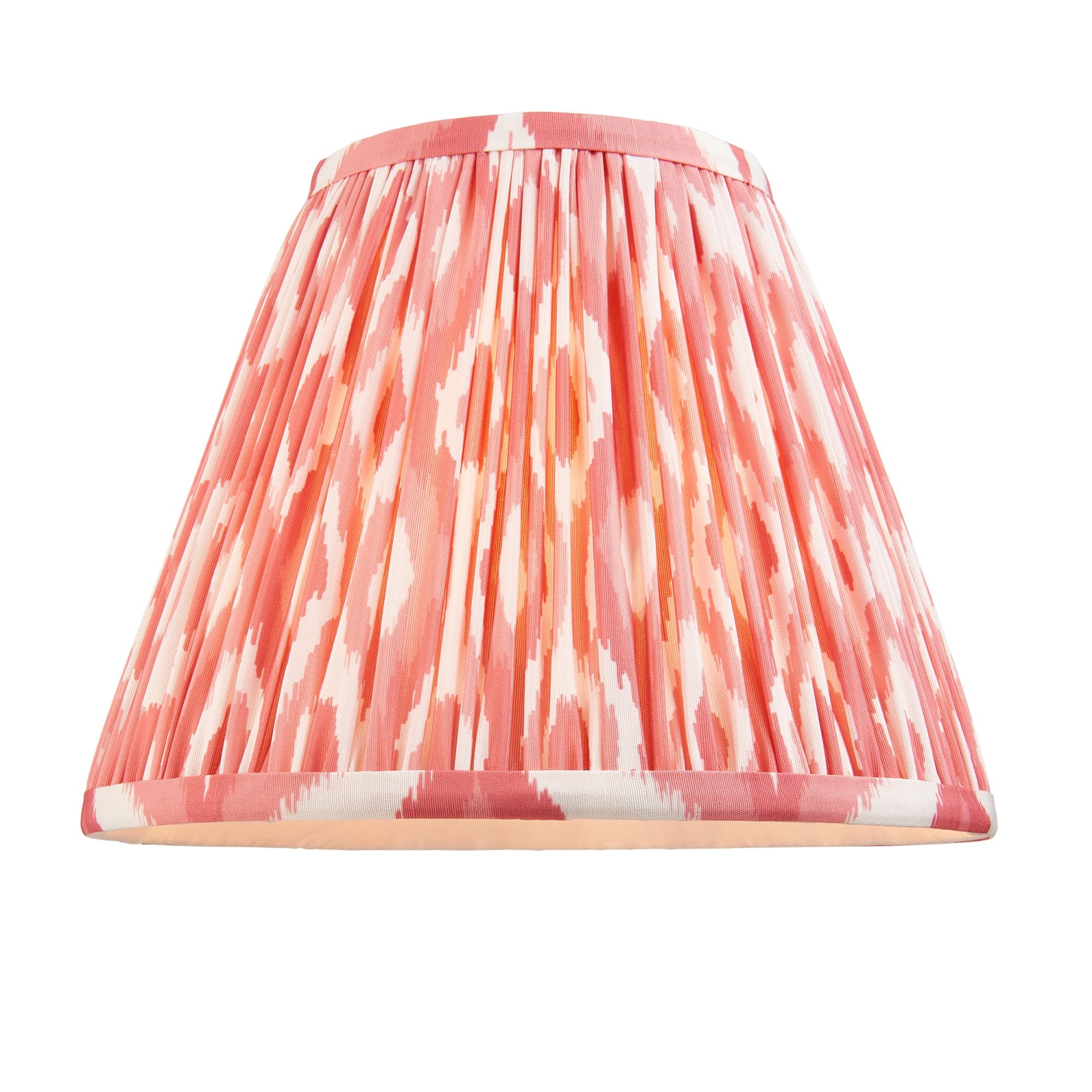 Endon Burley Rechargeable Floor Lamp & Ikat 25cm Coral Pink Shade