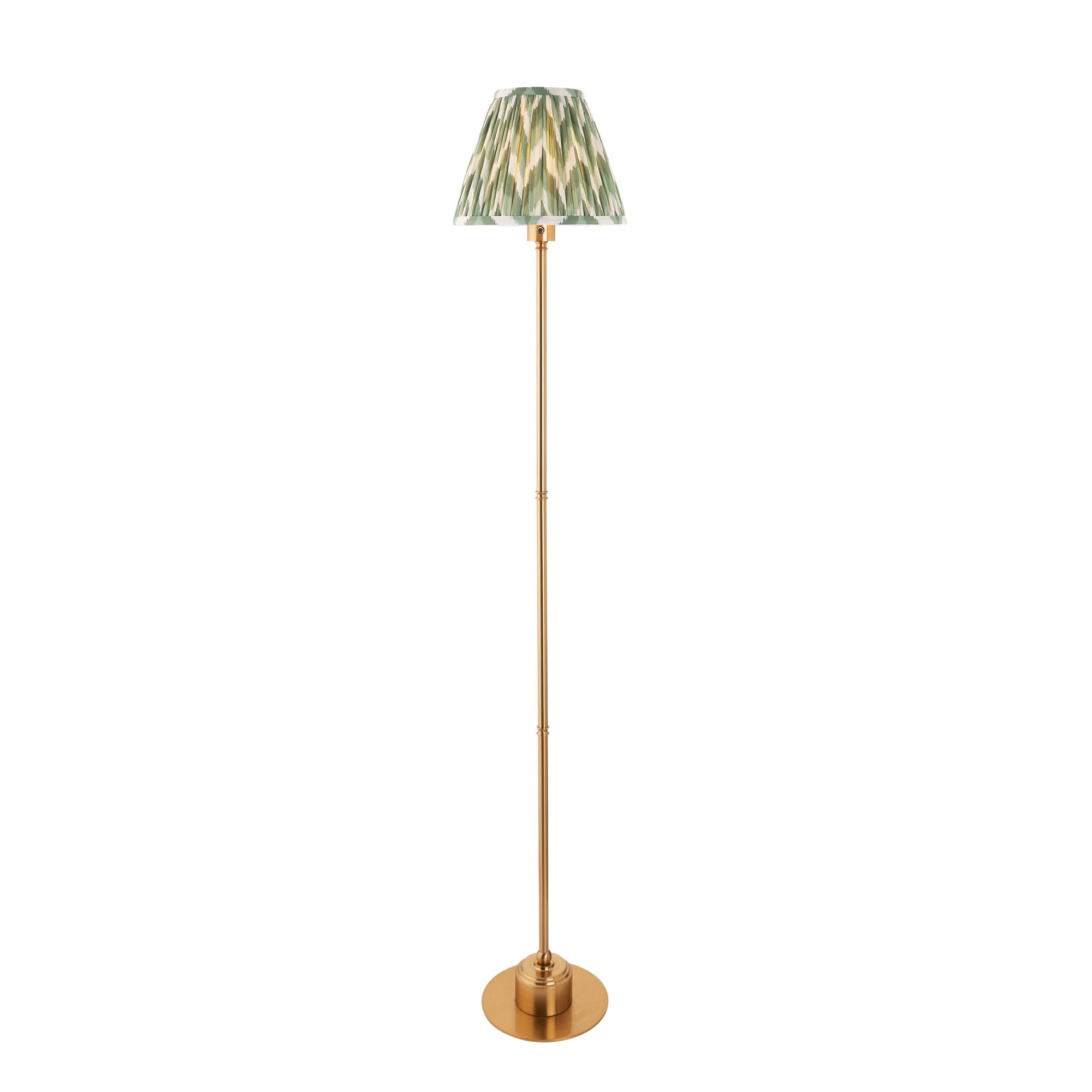 Endon Burley Rechargeable Floor Lamp & Zigzag 25cm Cotswold Green Shade