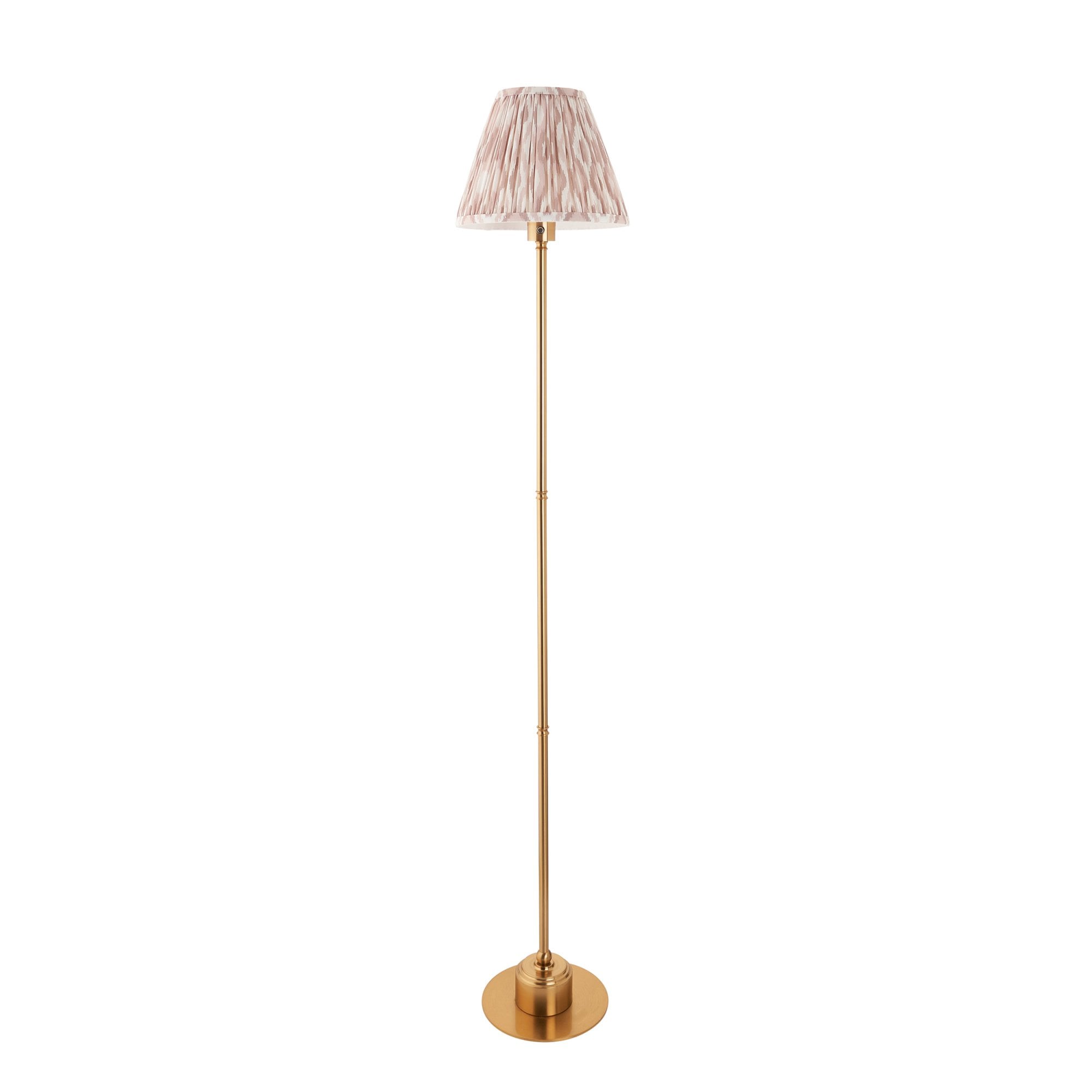 Endon Burley Rechargeable Floor Lamp & Ikat 25cm Neutral Shade
