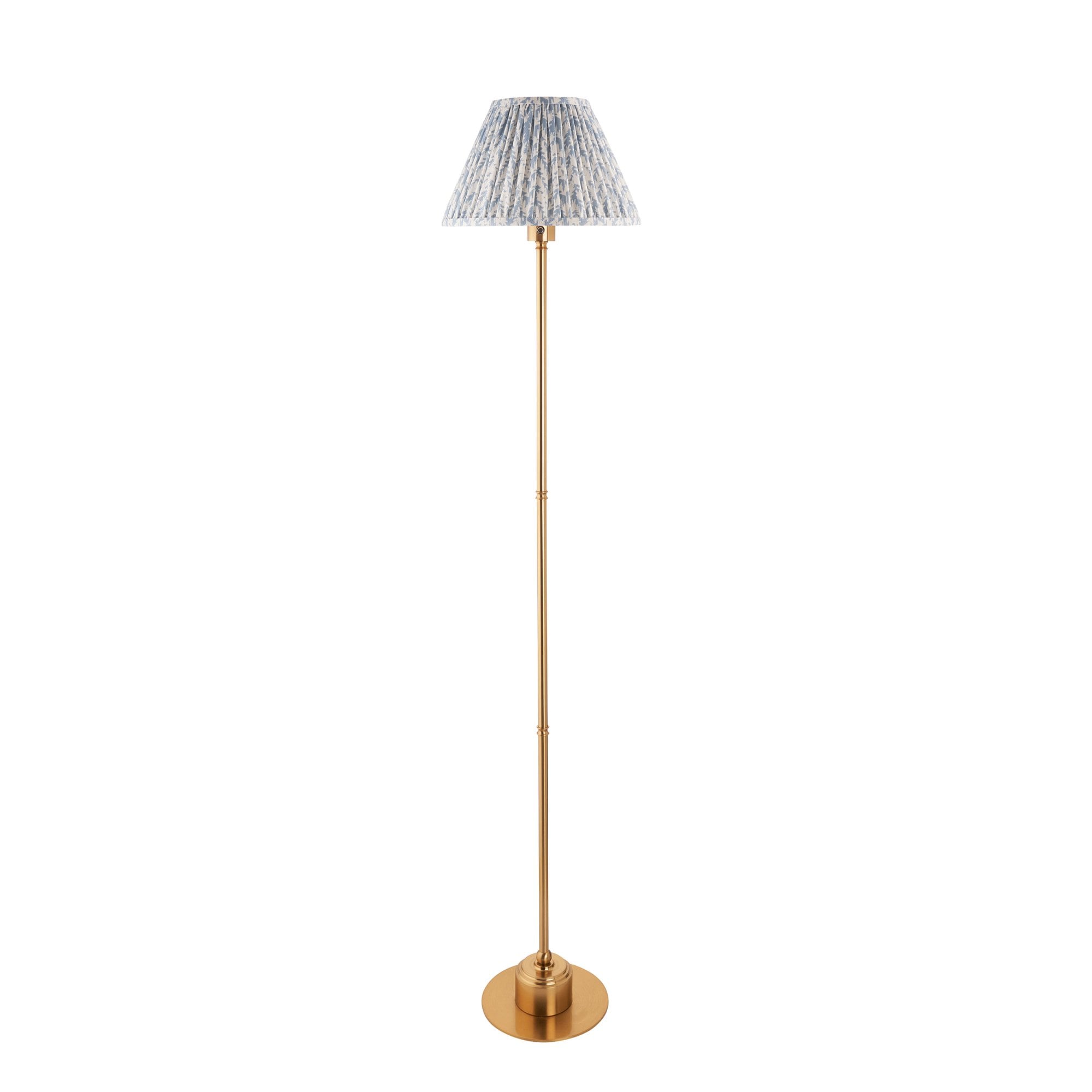 Endon Burley Rechargeable Floor Lamp & Leaf 30cm Shell Bay Blue Shade