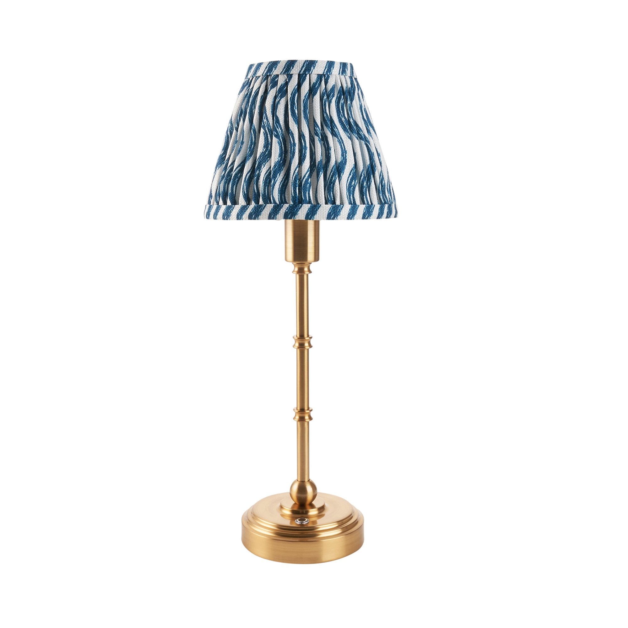 Endon Burley Rechargeable Table Lamp & Ripple 16cm Marlin Blue Shade