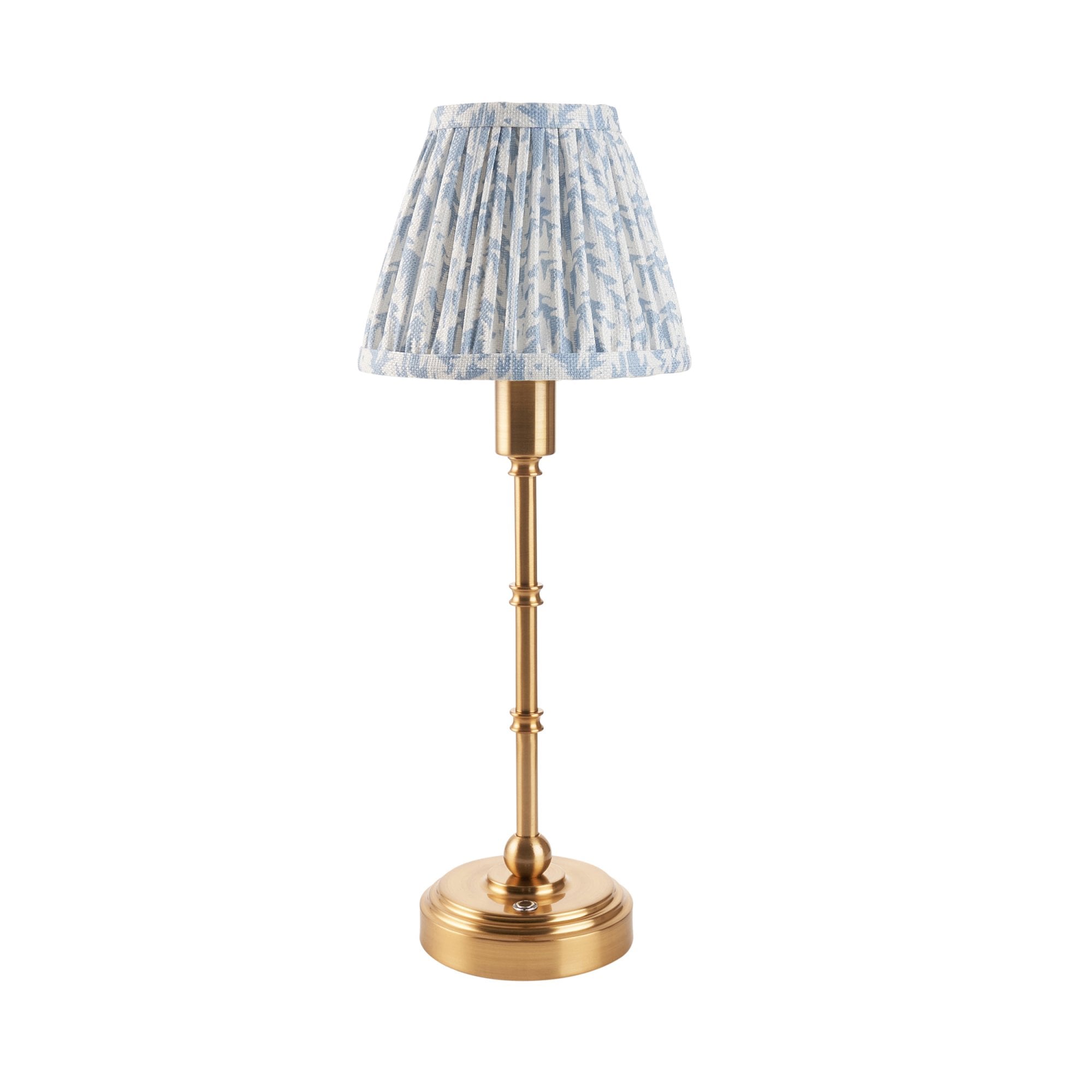 Endon Burley Rechargeable Table Lamp & Leaf 16cm Shell Bay Blue Shade