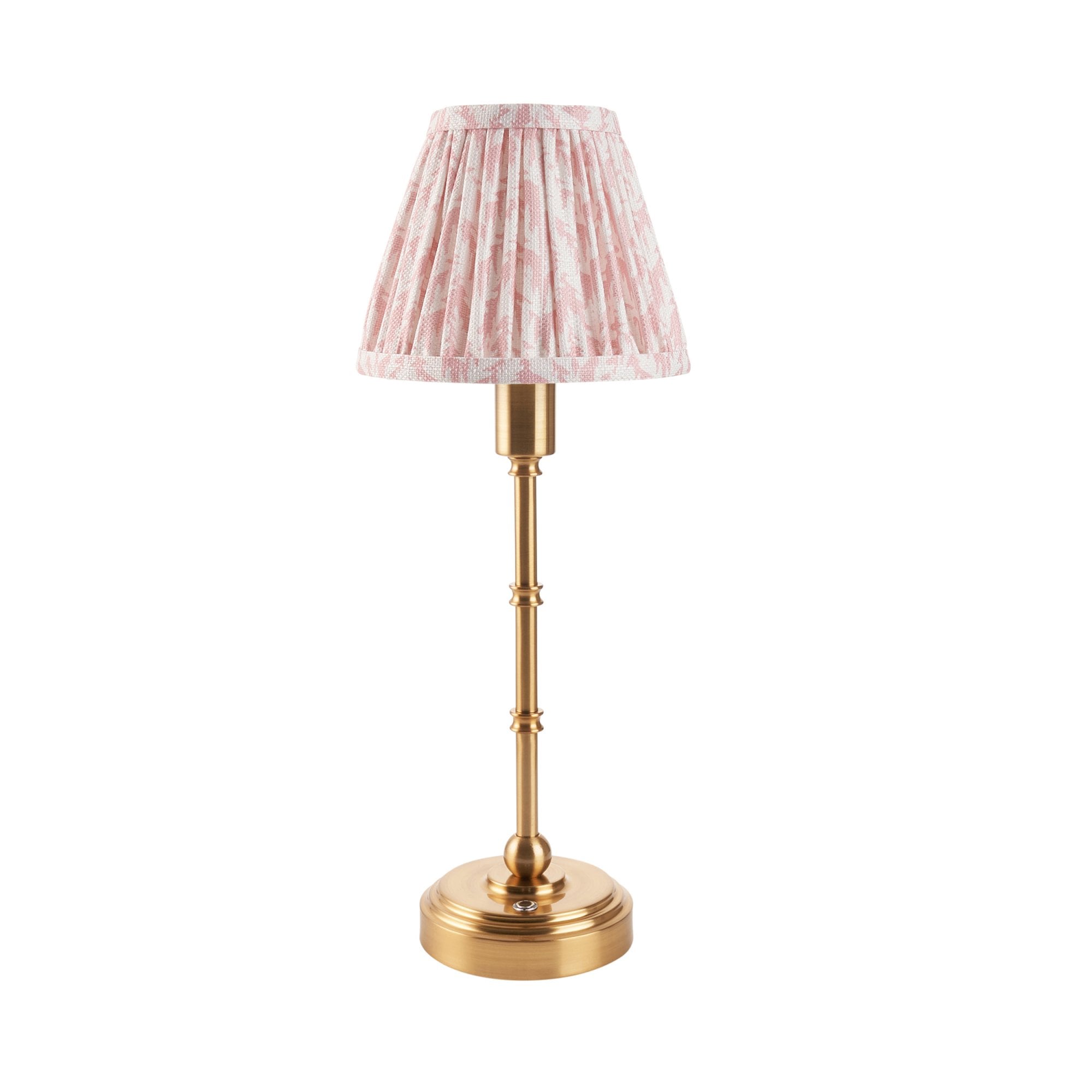 Endon Burley Rechargeable Table Lamp & Leaf 16cm Peachy Keen Shade