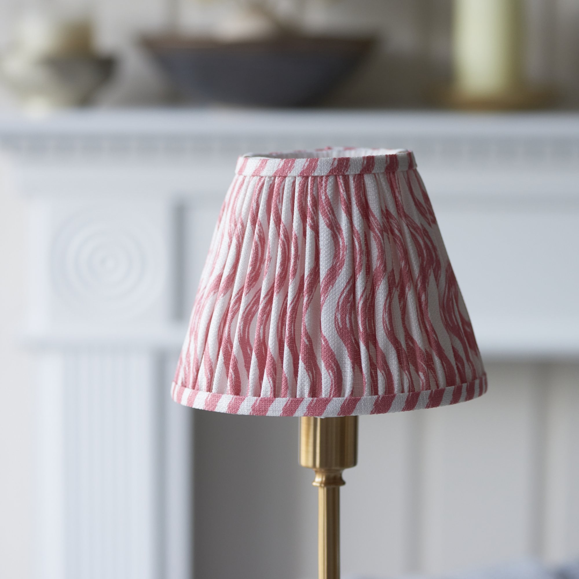 Endon Burley Rechargeable Table Lamp & Ripple 16cm Coral Pink Shade