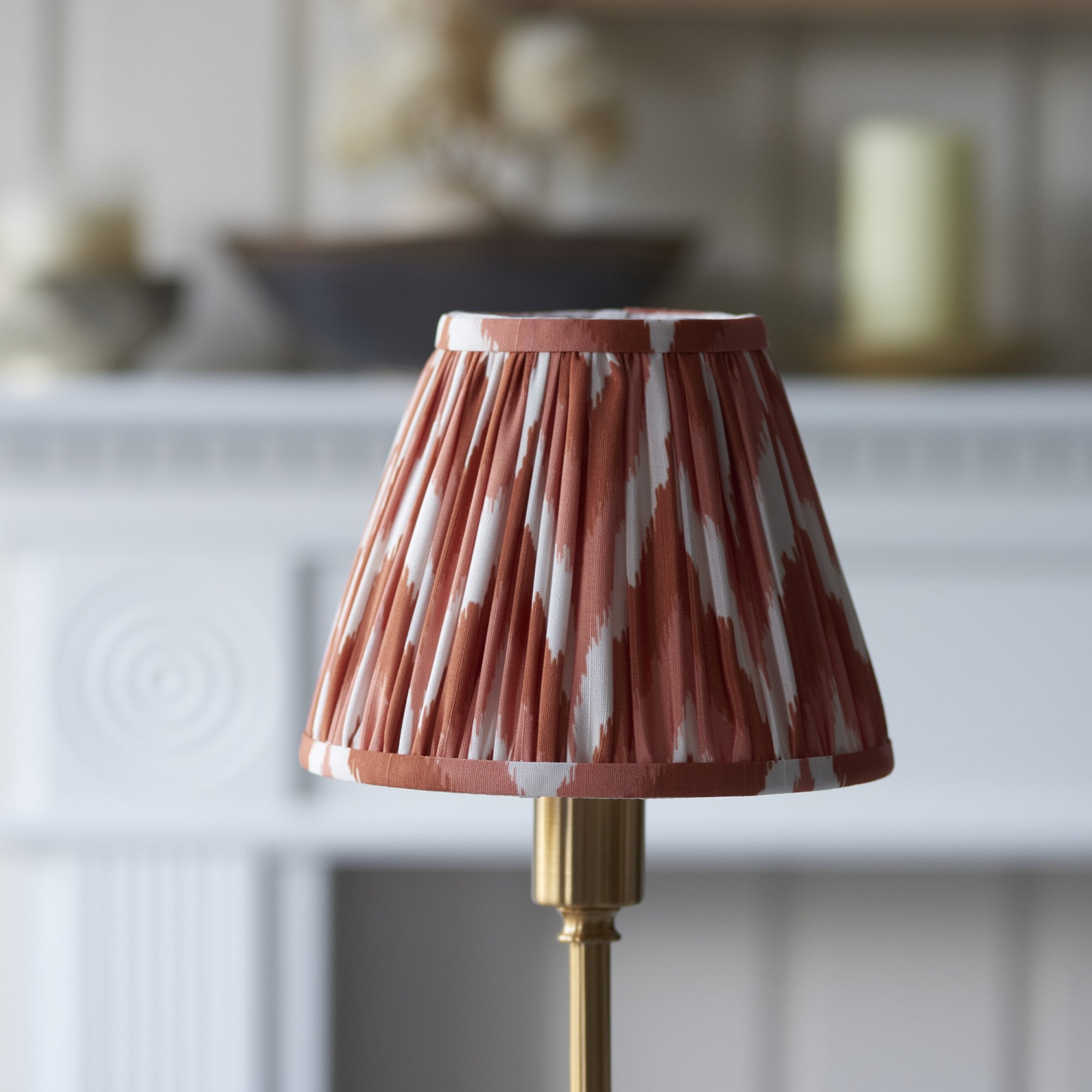 Endon Burley Rechargeable Table Lamp & Zigzag 16cm Apricot Orange Shade