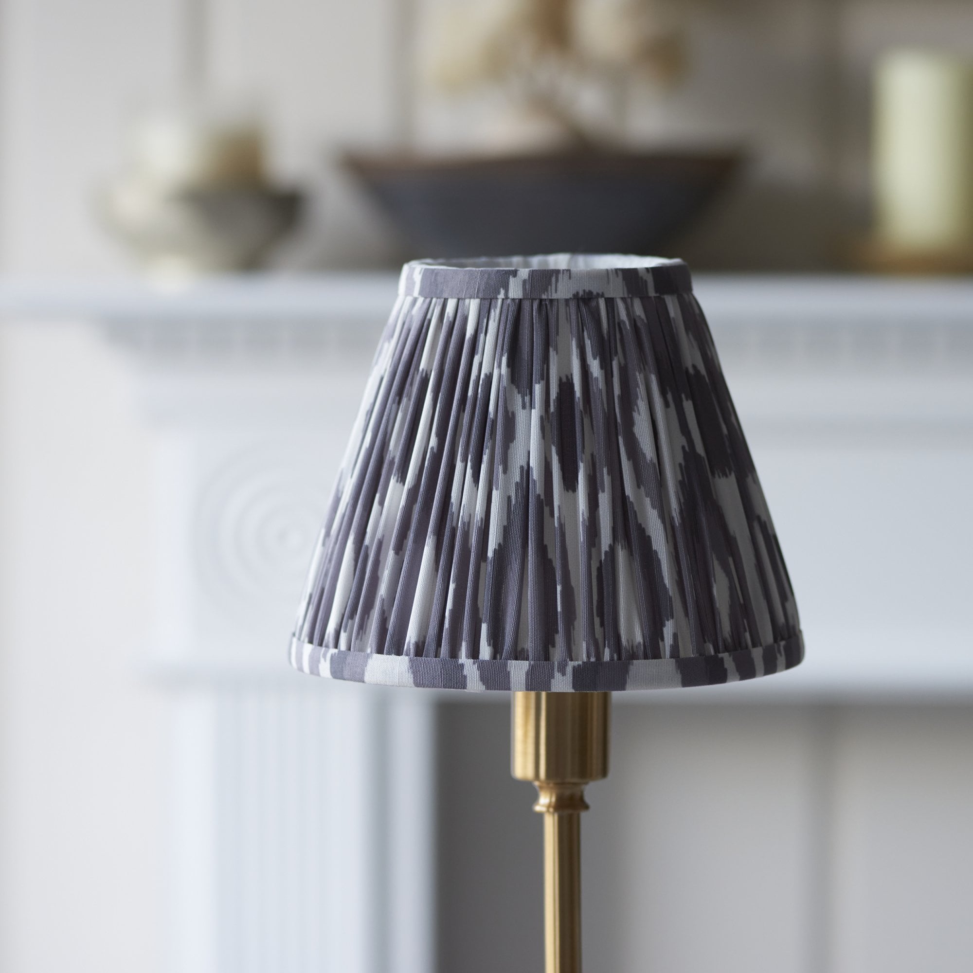 Endon Burley Rechargeable Table Lamp & Ikat 16cm Pearl Grey Shade