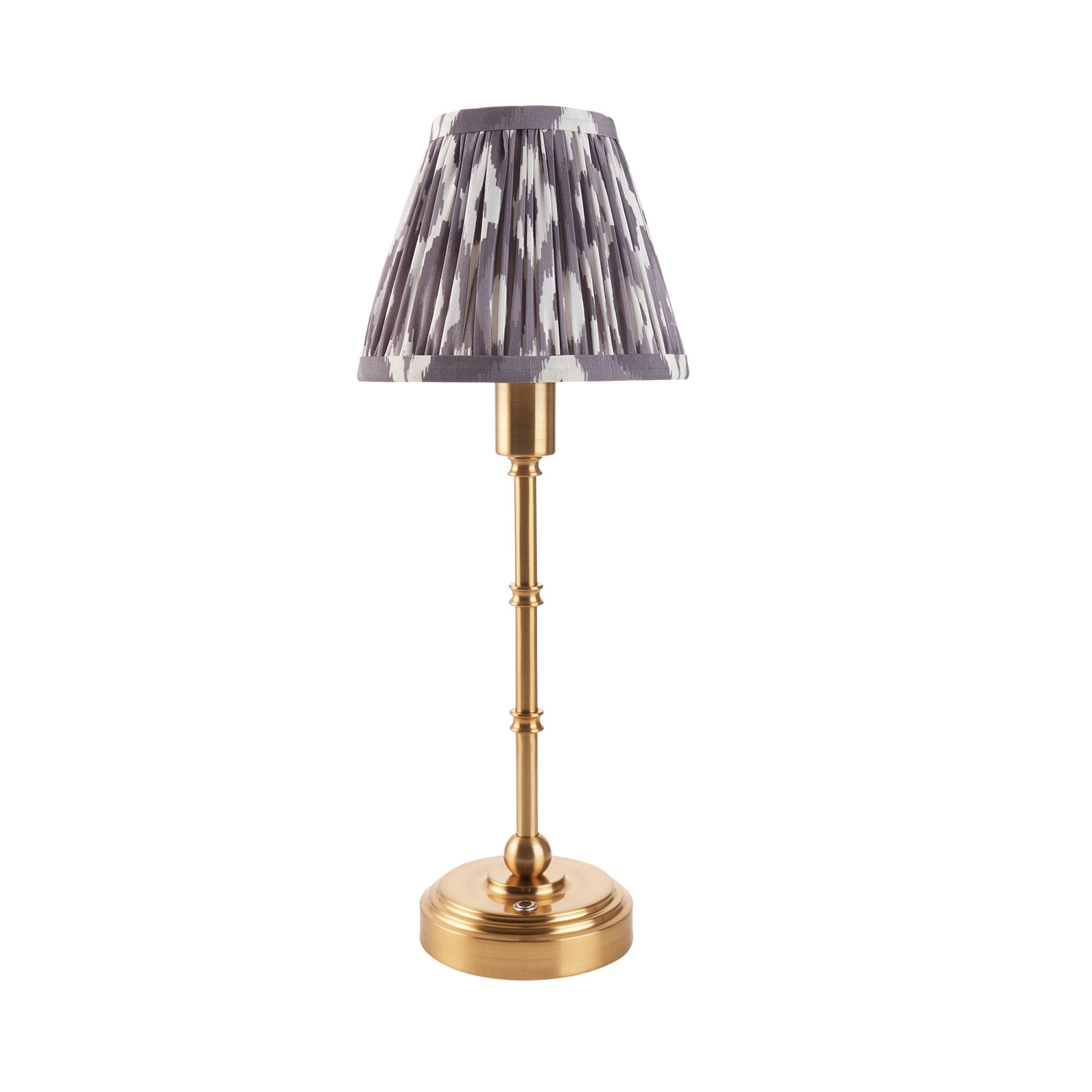 Endon Burley Rechargeable Table Lamp & Ikat 16cm Pearl Grey Shade