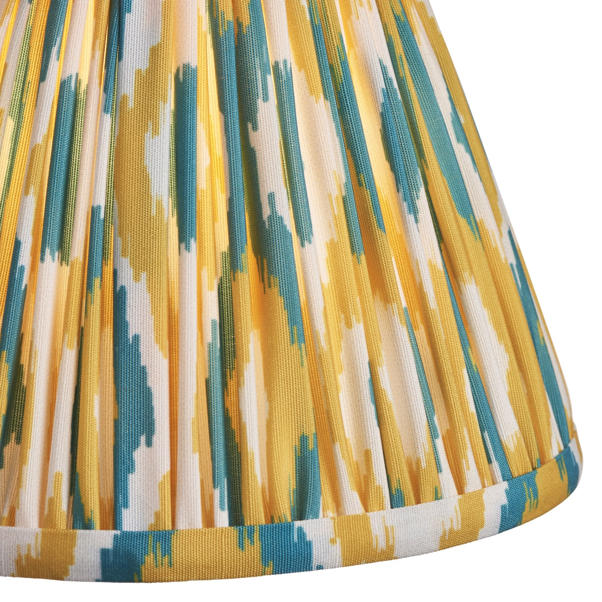 Endon Burley Rechargeable Table Lamp & Ikat 16cm Yellow & Jade Shade