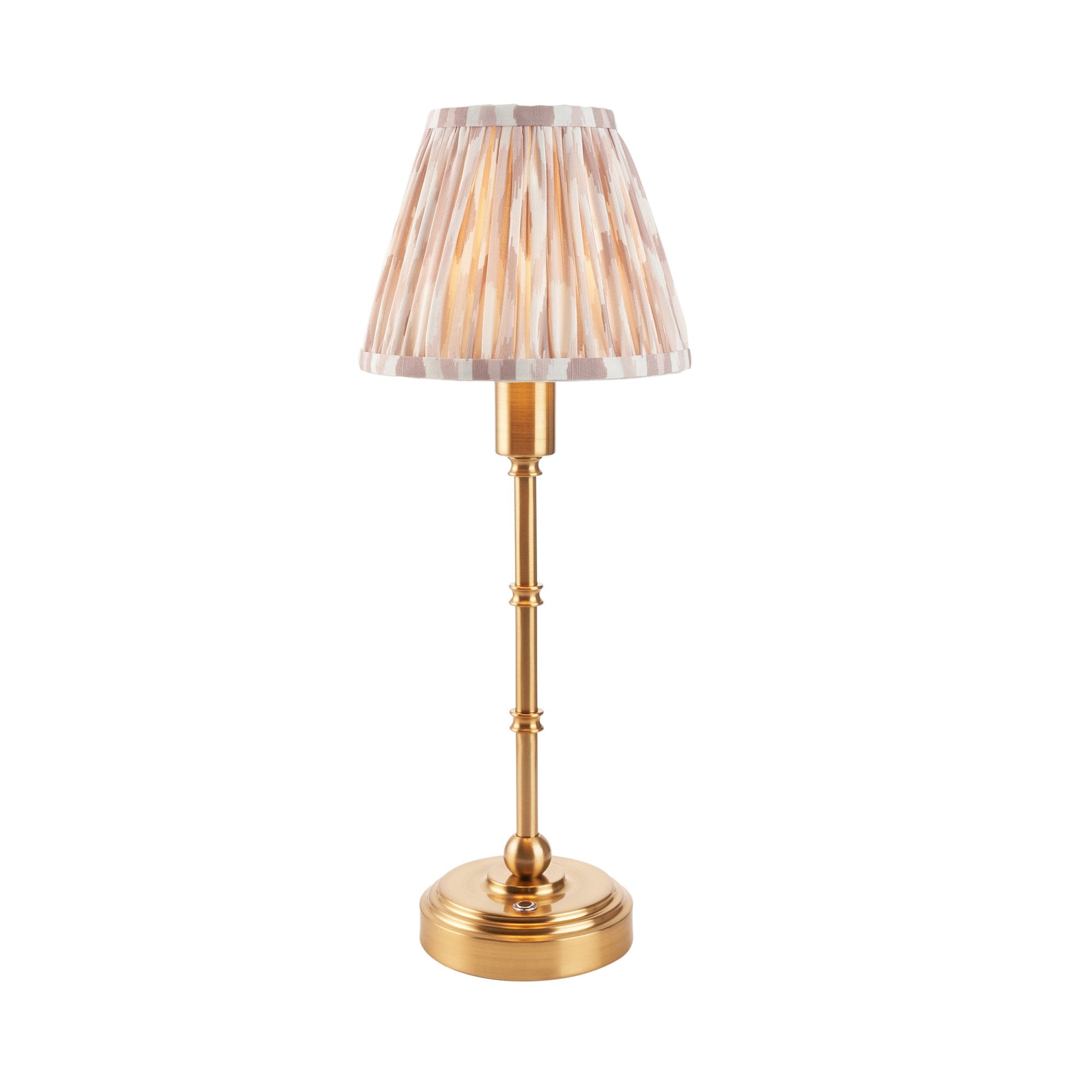 Endon Burley Rechargeable Table Lamp & Ikat 16cm Neutral Shade