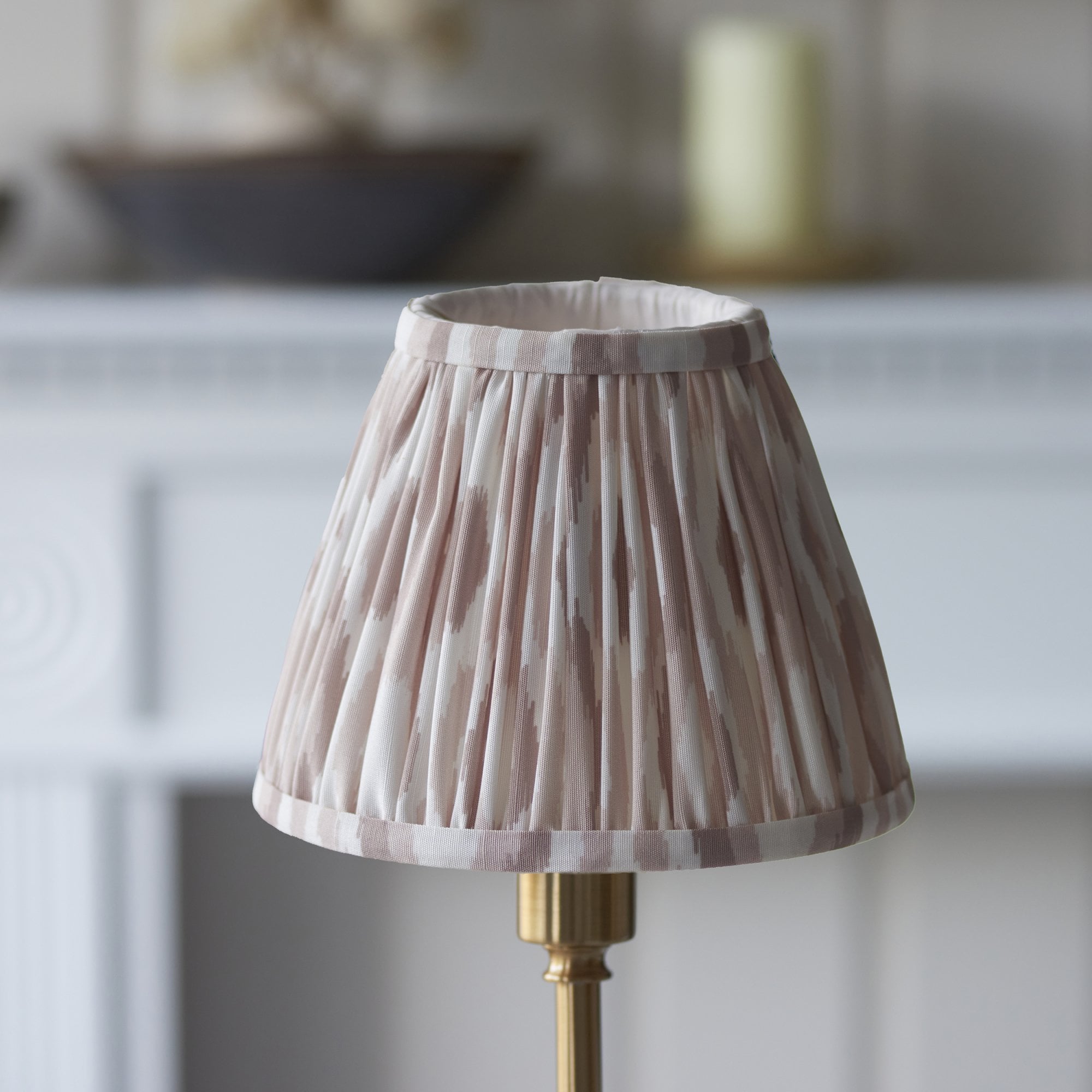 Endon Burley Rechargeable Table Lamp & Ikat 16cm Neutral Shade