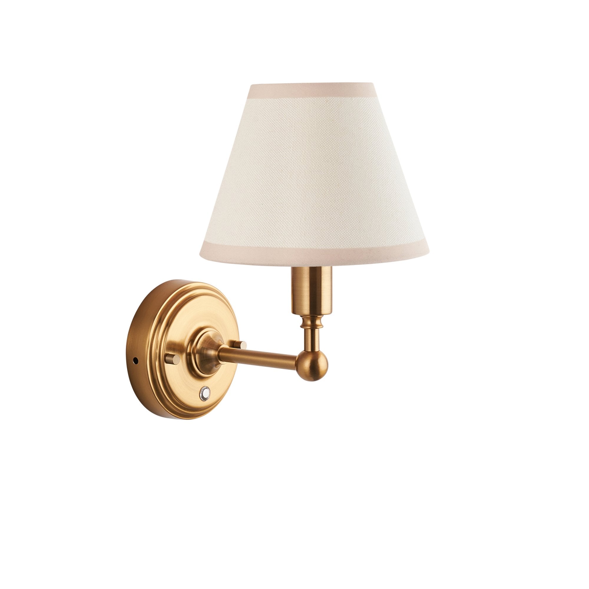 Endon Burley Rechargeable Wall Light & Ivy 16cm Vintage White Shade