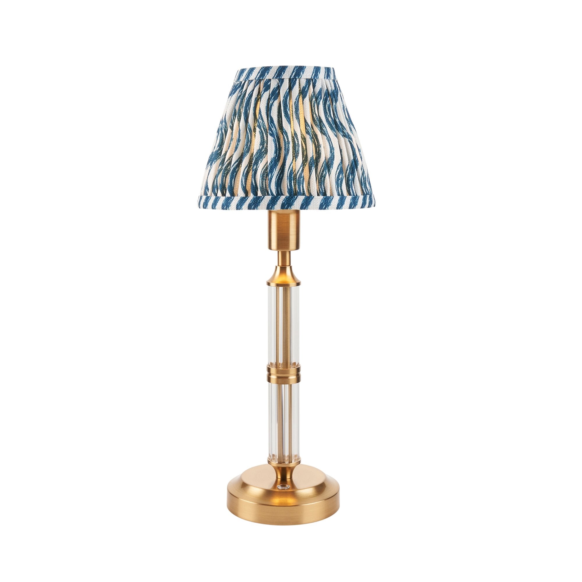 Endon Morton Rechargeable Table Lamp & Ripple 16cm Marlin Blue Shade
