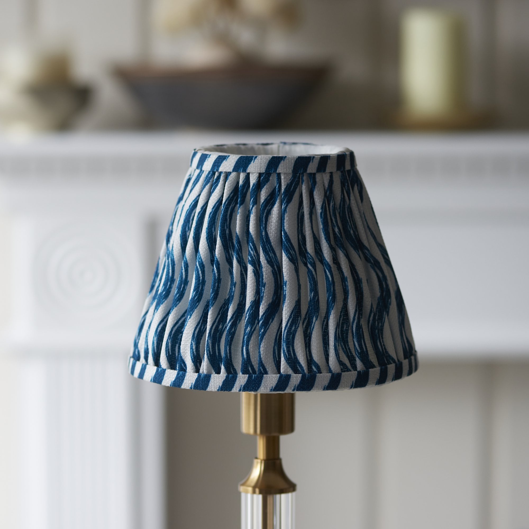 Endon Morton Rechargeable Table Lamp & Ripple 16cm Marlin Blue Shade