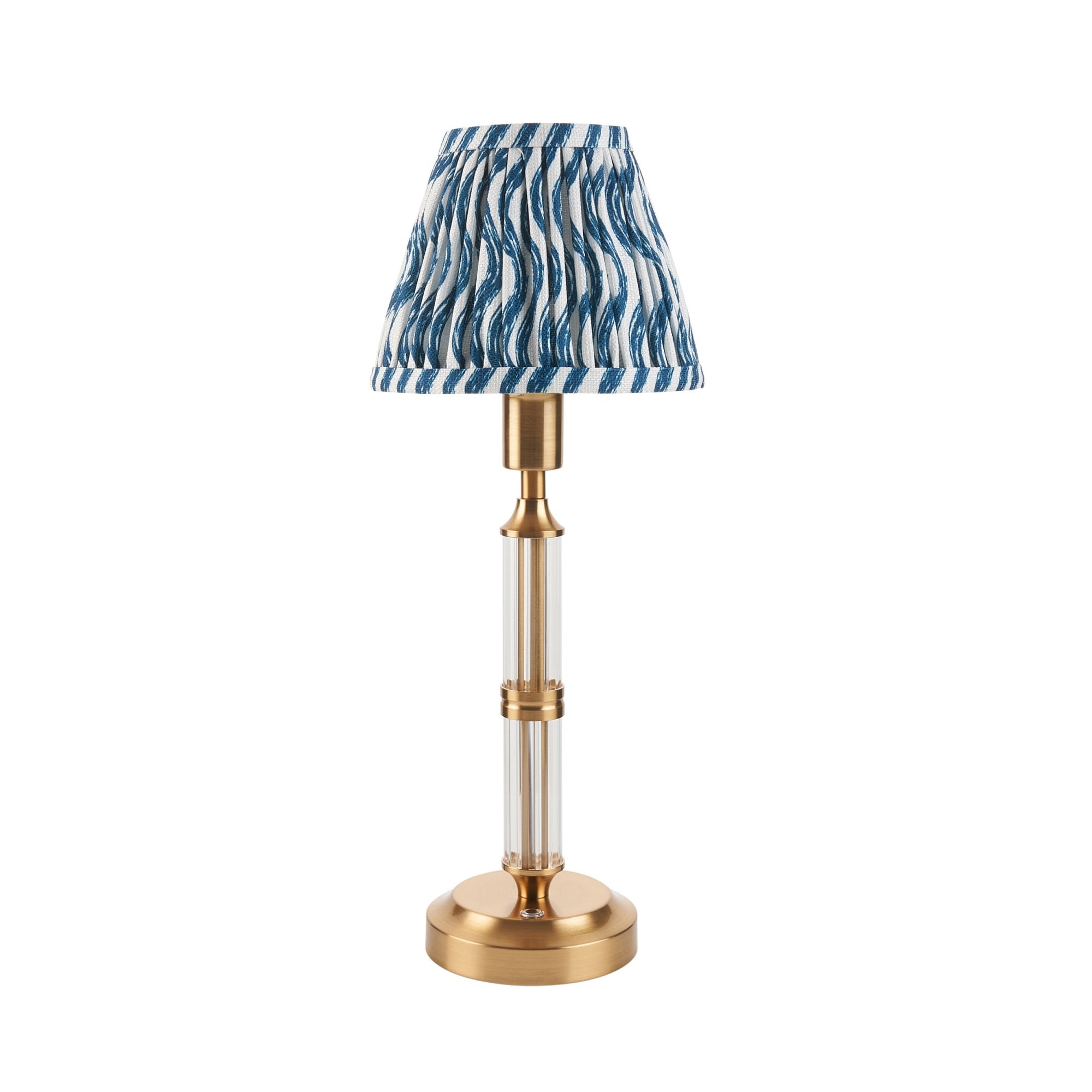 Endon Morton Rechargeable Table Lamp & Ripple 16cm Marlin Blue Shade