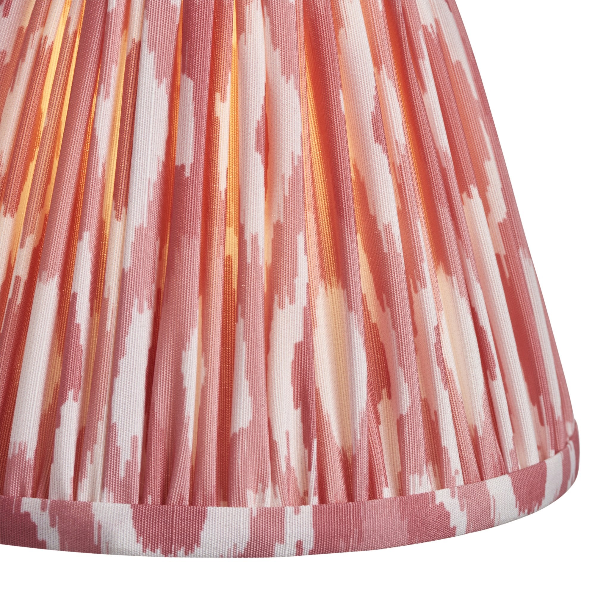 Endon Trobridge Rechargeable Table Lamp & Ikat 16cm Coral Pink Shade