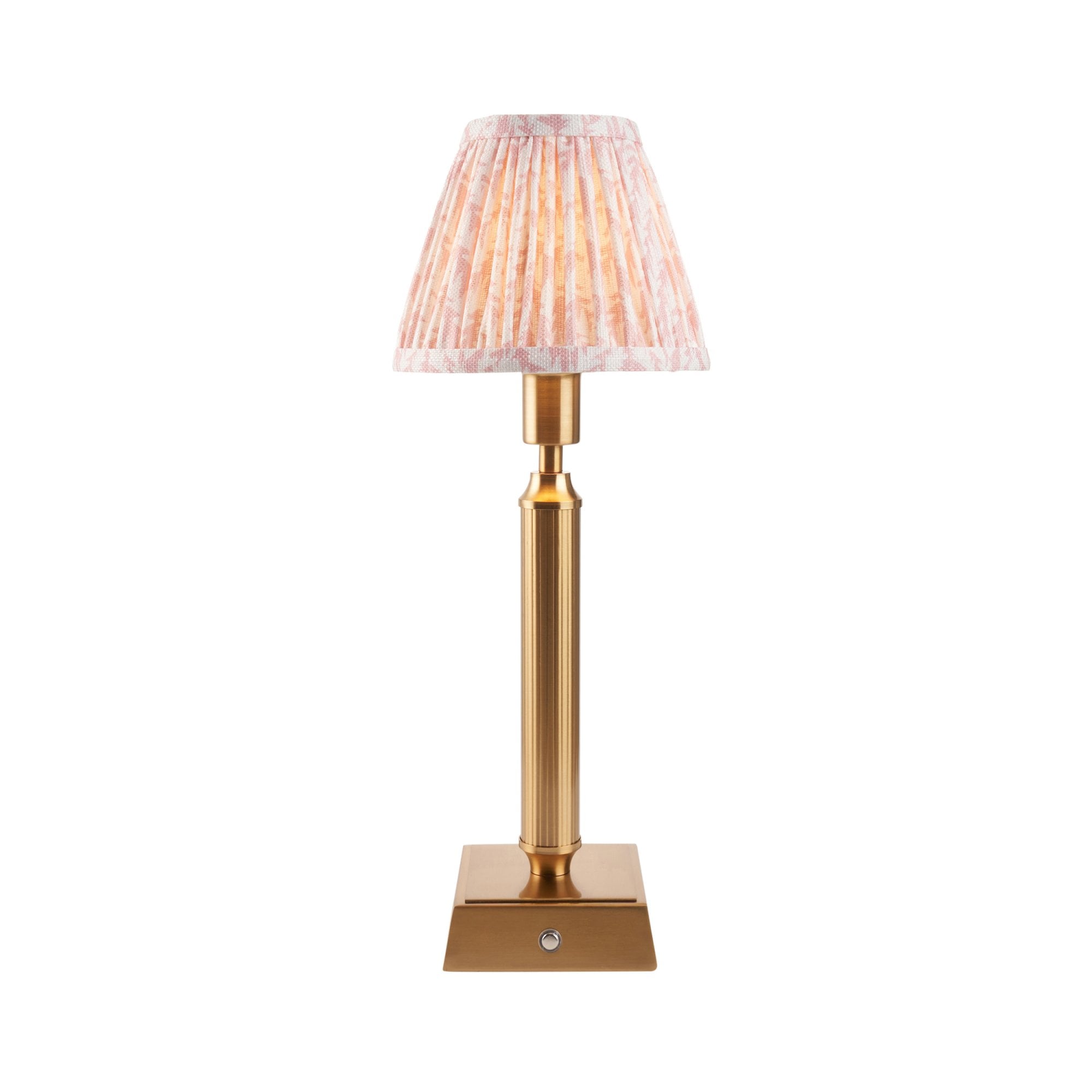 Endon Trobridge Rechargeable Table Lamp & Leaf 16cm Peachy Keen Shade