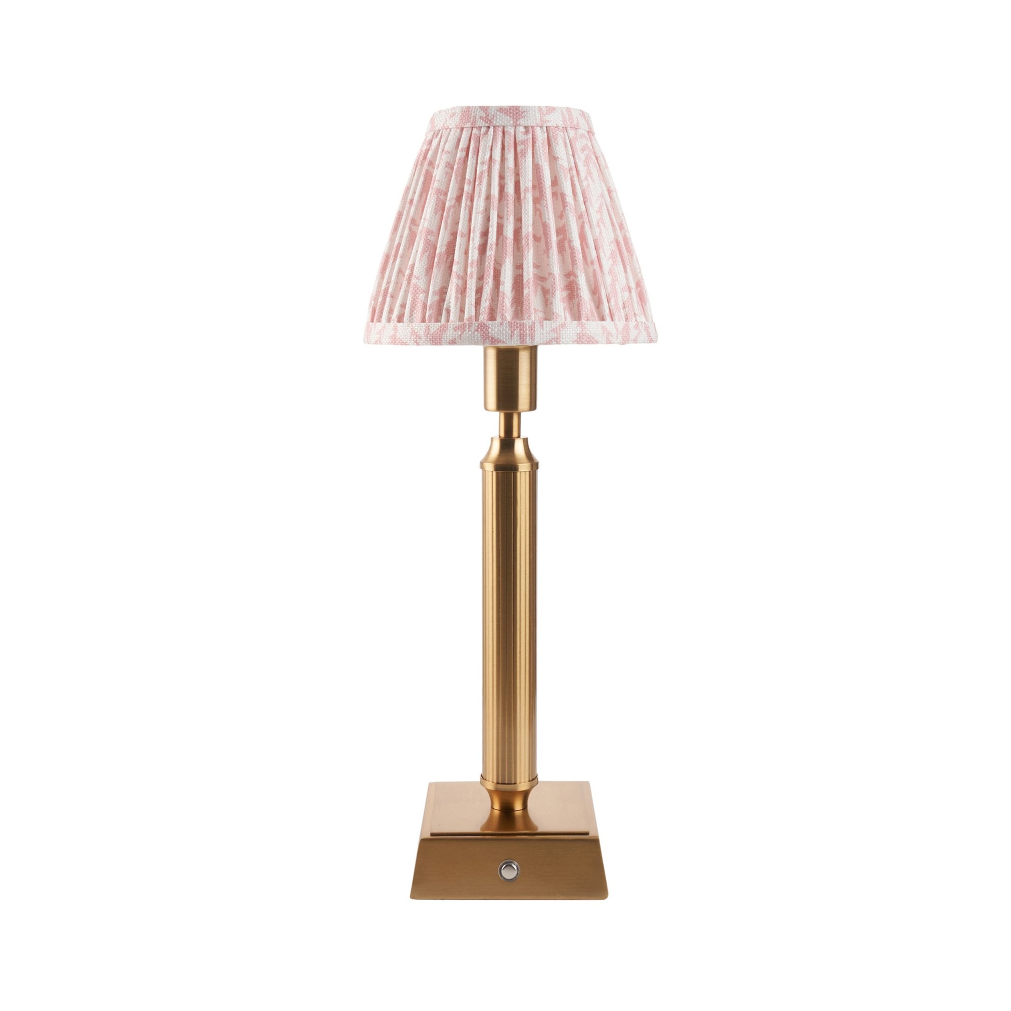 Endon Trobridge Rechargeable Table Lamp & Leaf 16cm Peachy Keen Shade