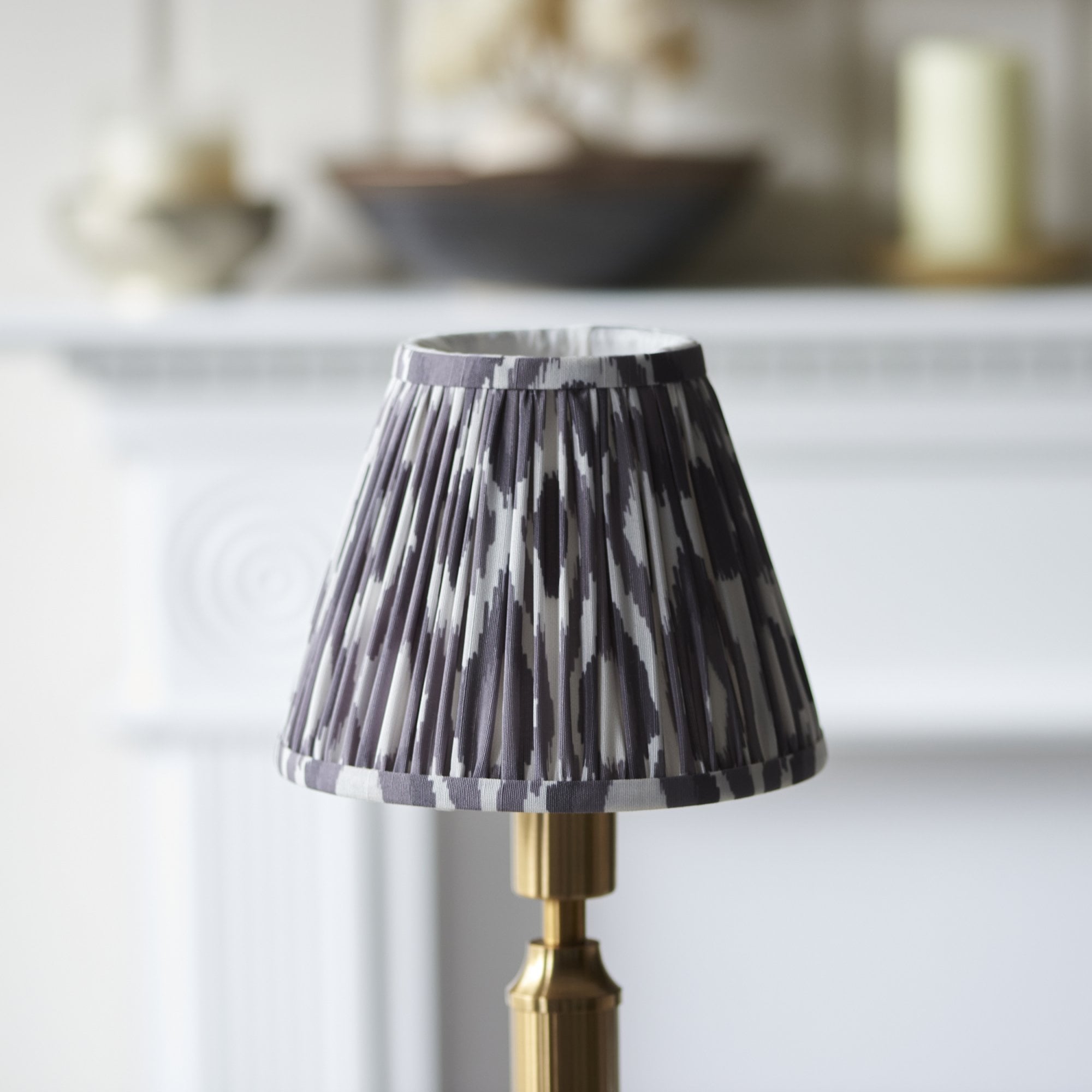 Endon Trobridge Rechargeable Table Lamp & Ikat 16cm Pearl Grey Shade