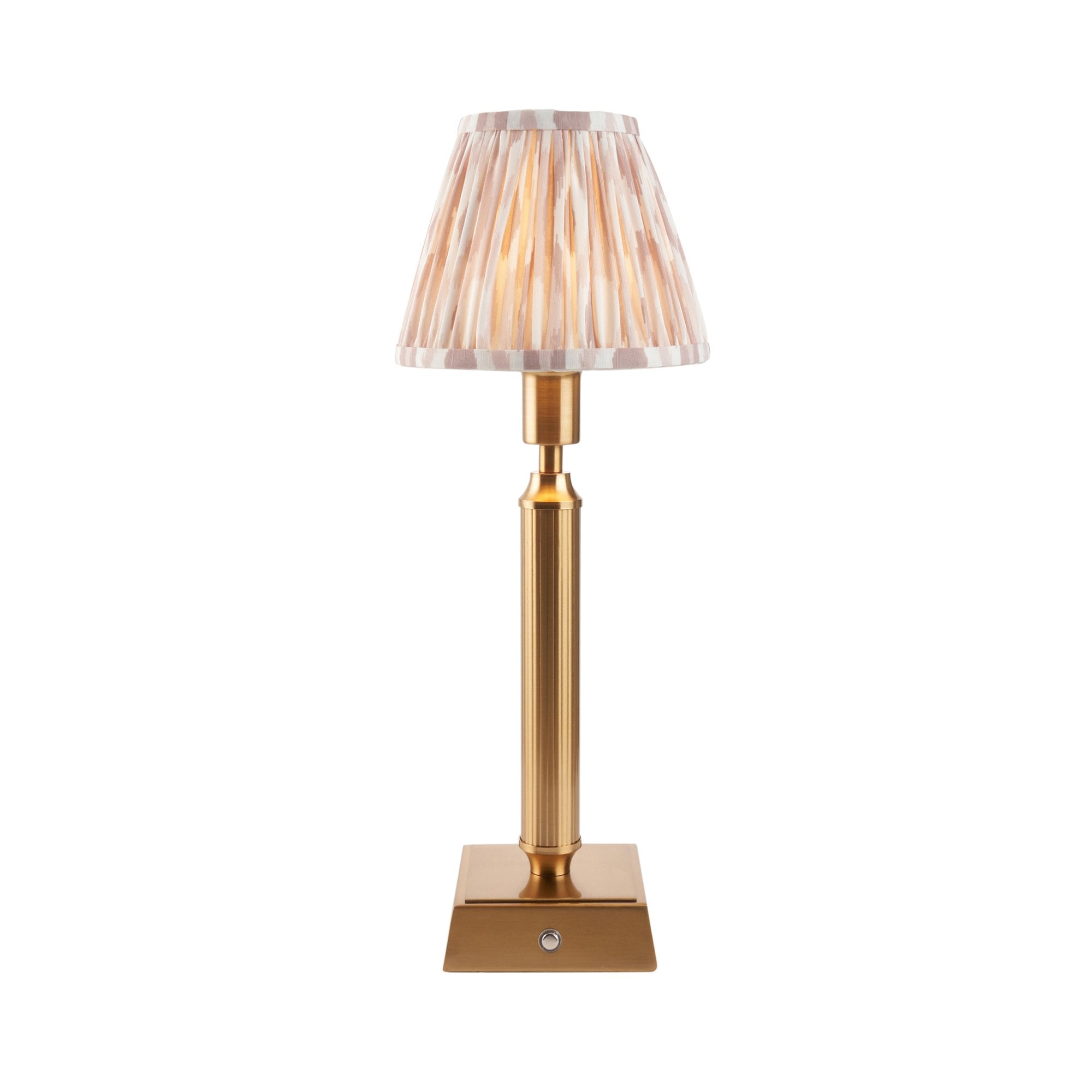 Endon Trobridge Rechargeable Table Lamp & Ikat 16cm Neutral Shade